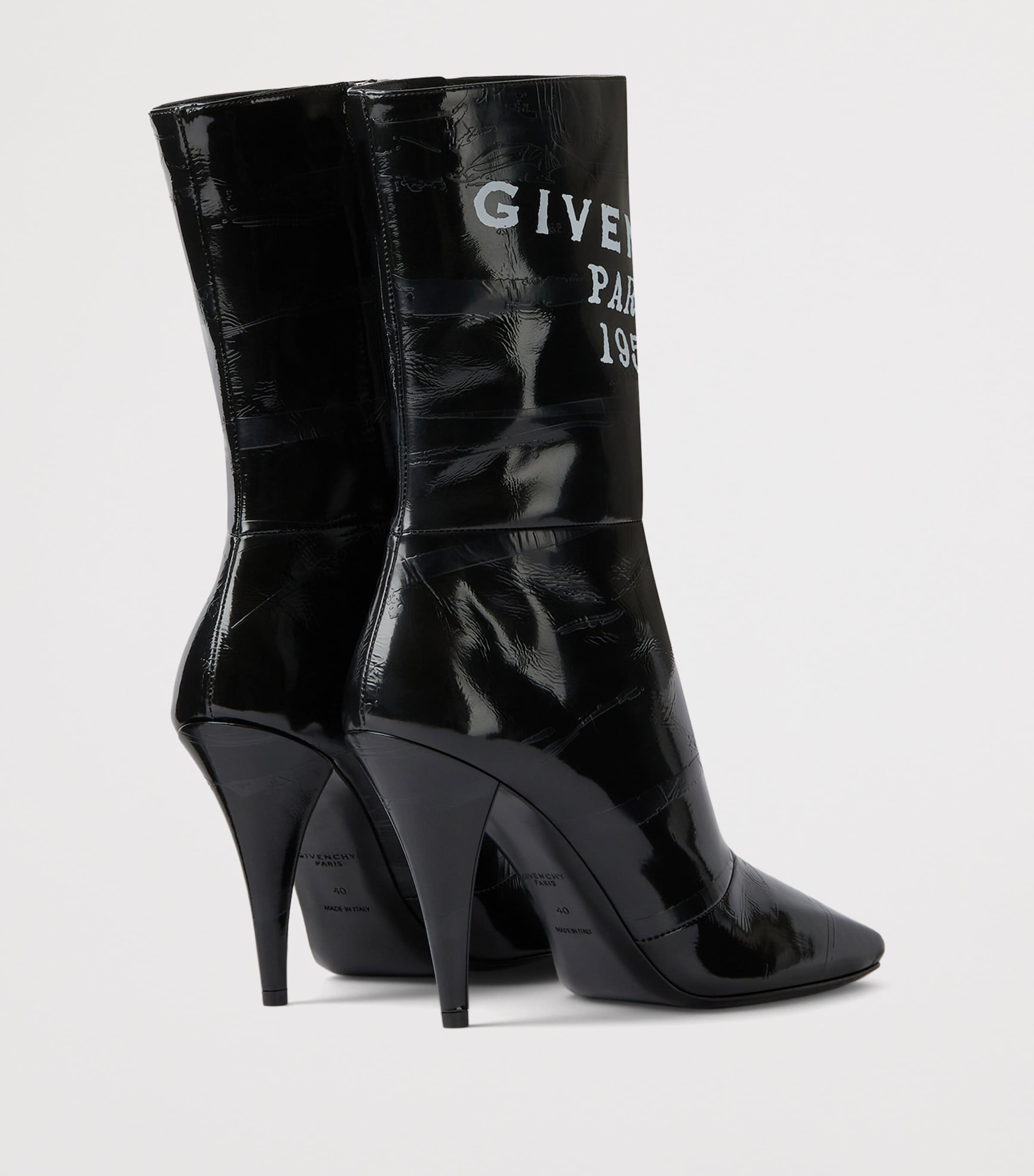 Leather Logo Ankle Boots 95 BLACK Image 5