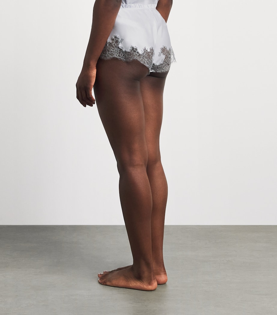Carine Gilson Womens Silk Cérès Pyjama Shorts Silvergrey Image 5