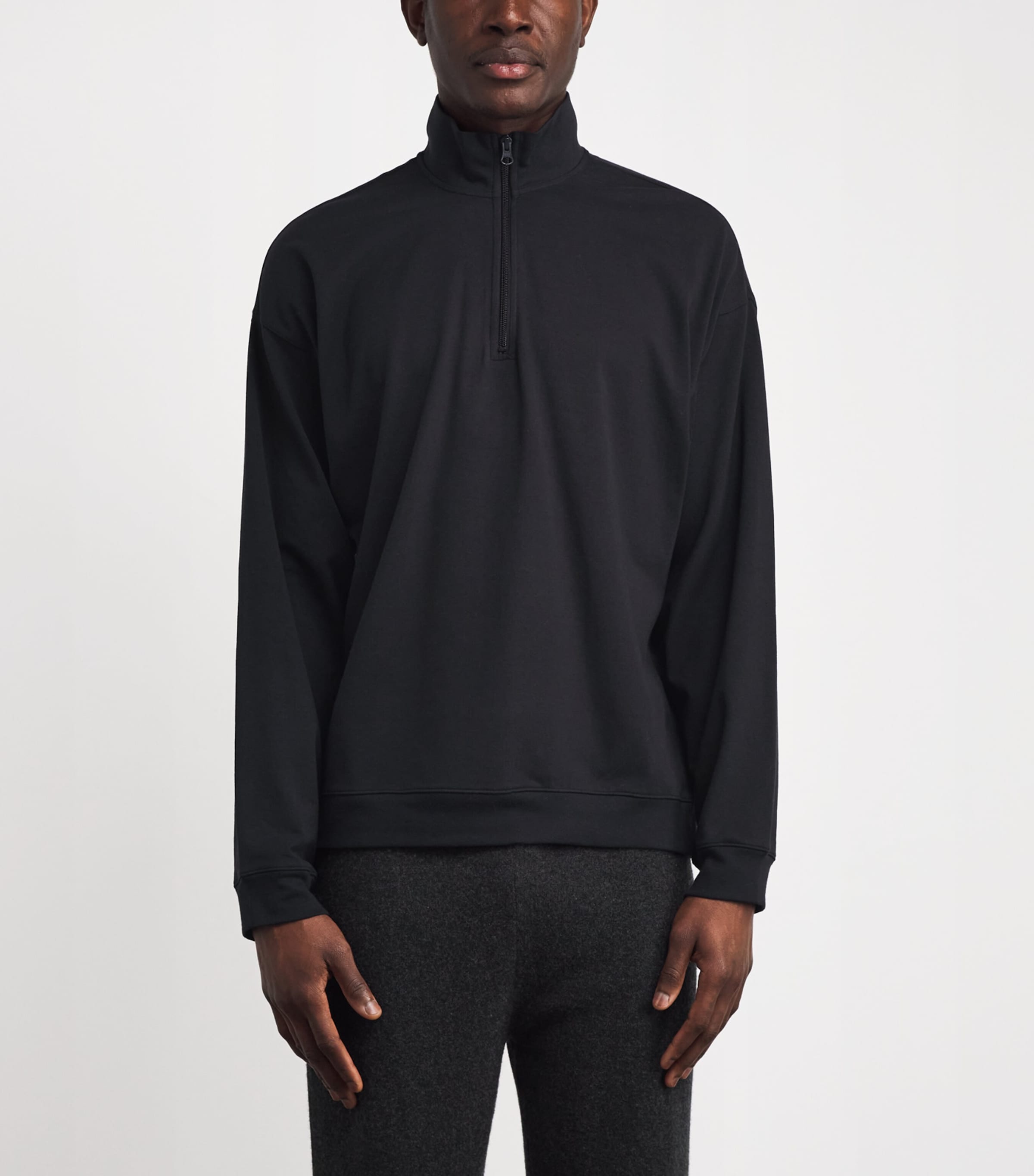 Jersey Lounge Quarter-Zip Sweater OBSIDIAN Image 3
