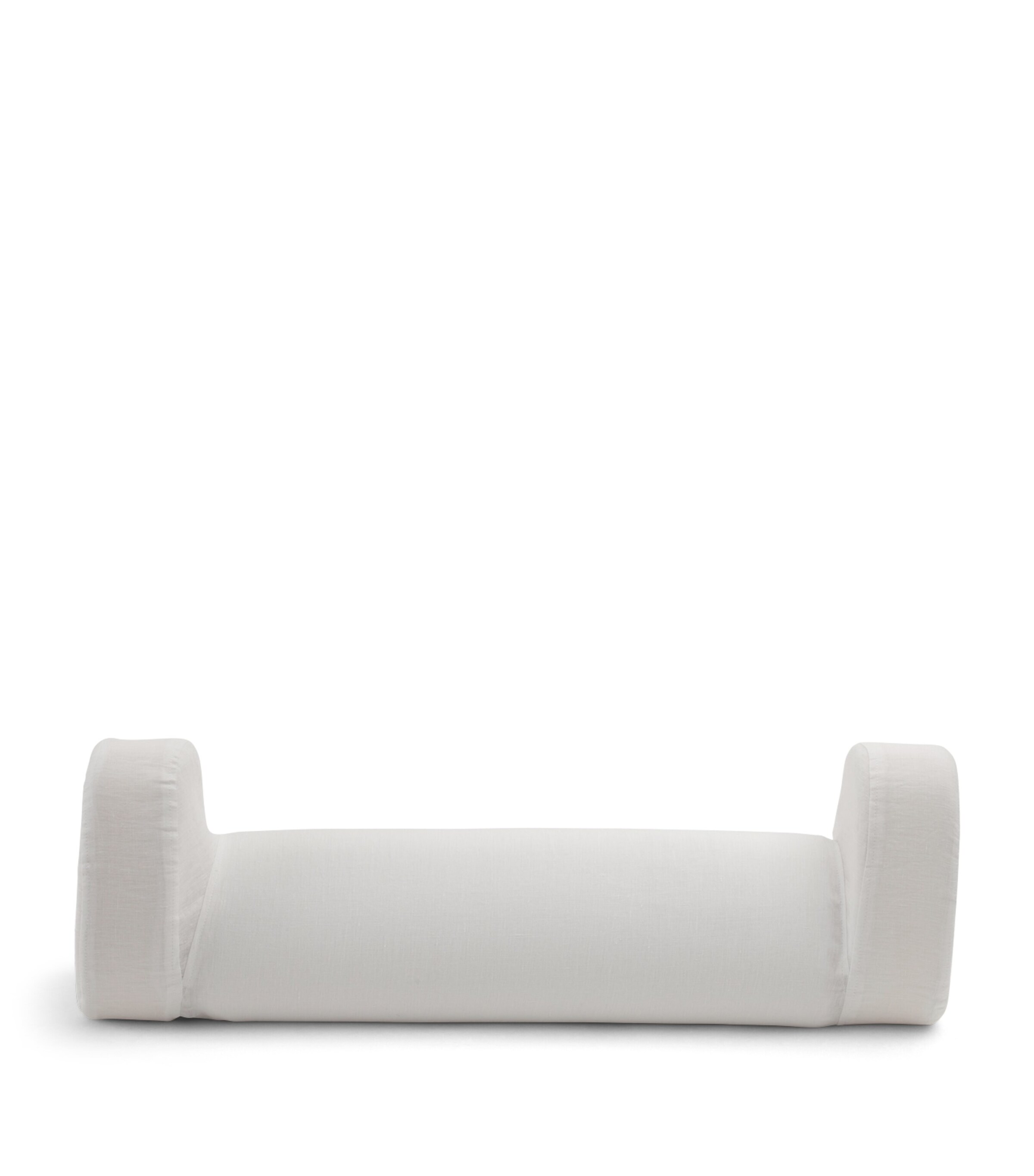 HYOUMANKIND Knee Pillow with Linen Pillowcase (64cm x 21cm) White Image 2