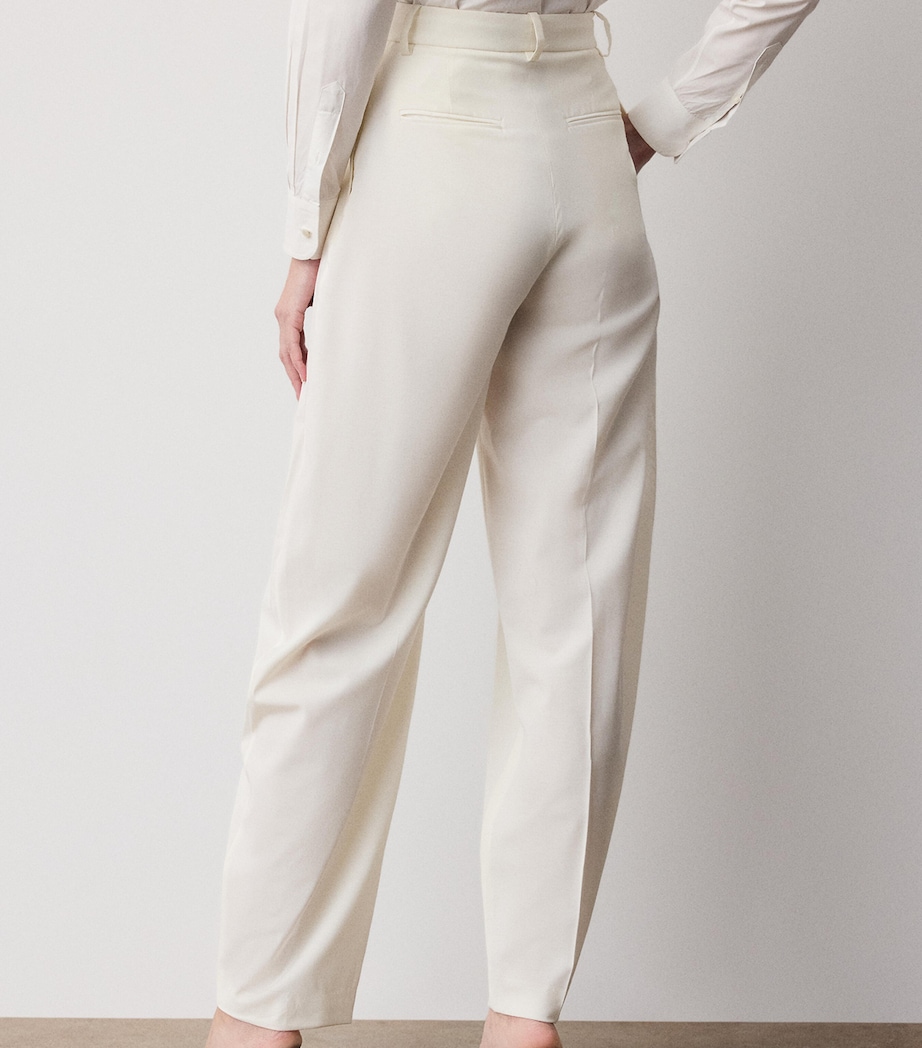 Ralph Lauren Collection Womens Wool-Blend High-Waist Harlo Trousers Cream Image 4