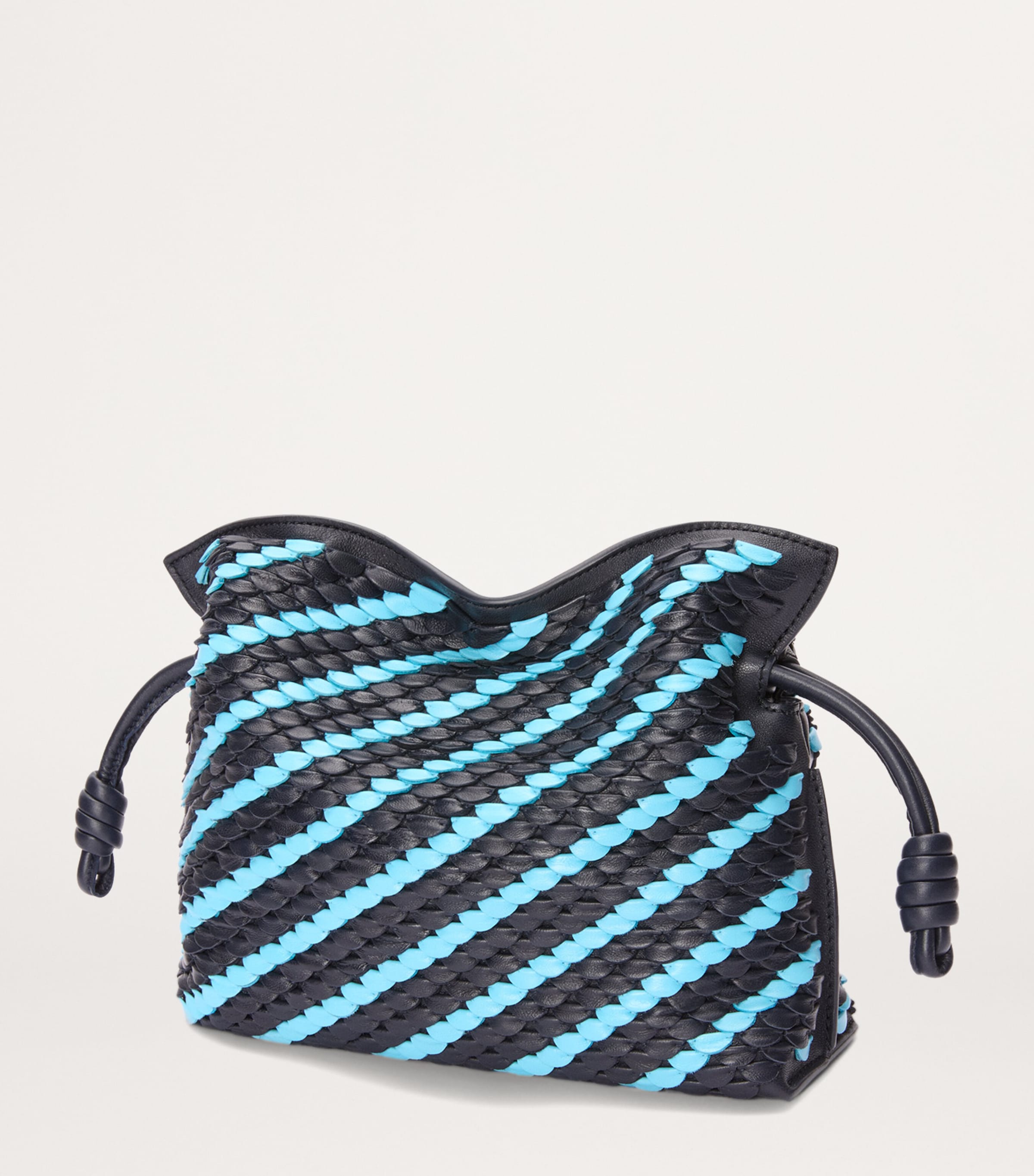 Mini Leather Scales Flamenco Clutch DARK INK/SKY BLUE Image 2