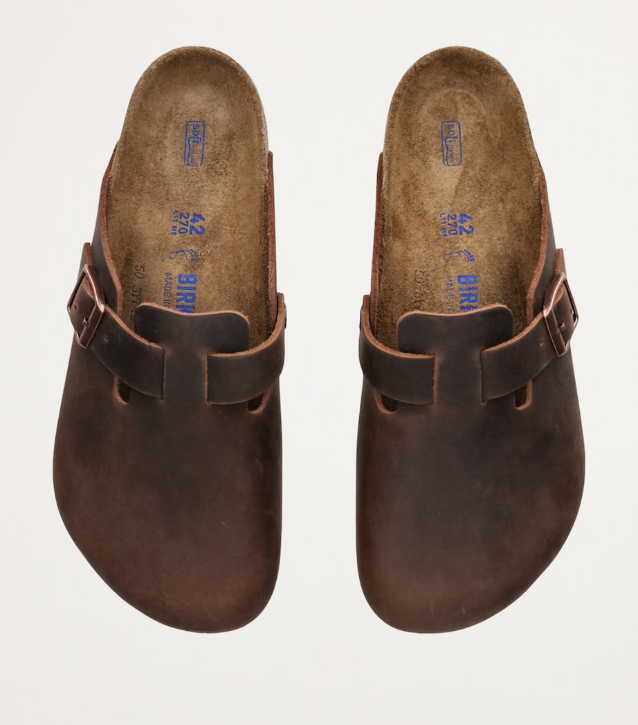 Oiled Leather Boston Clogs BROWN Image 4