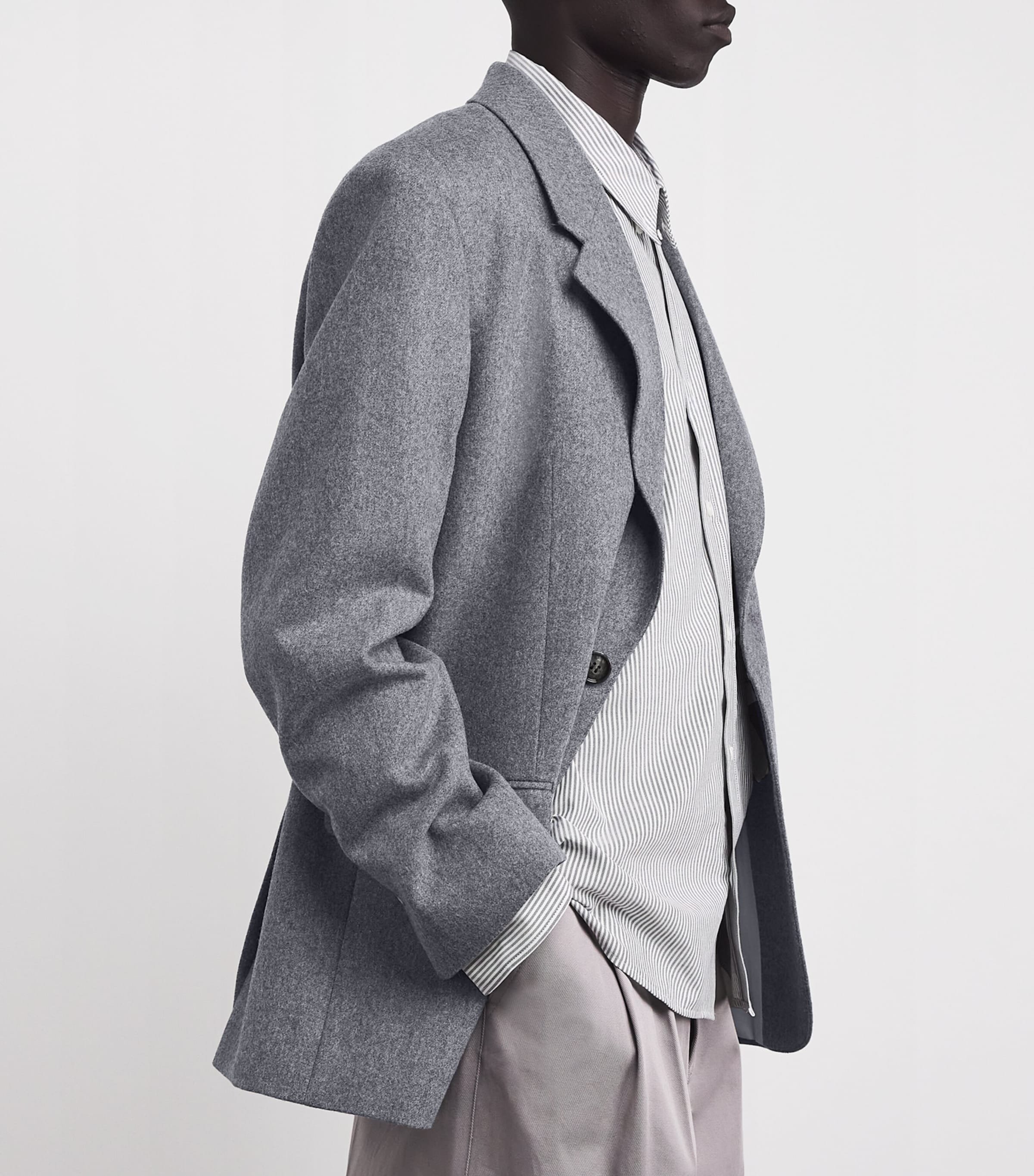 Wool Oversized Blazer 050 - GRIS Image 6