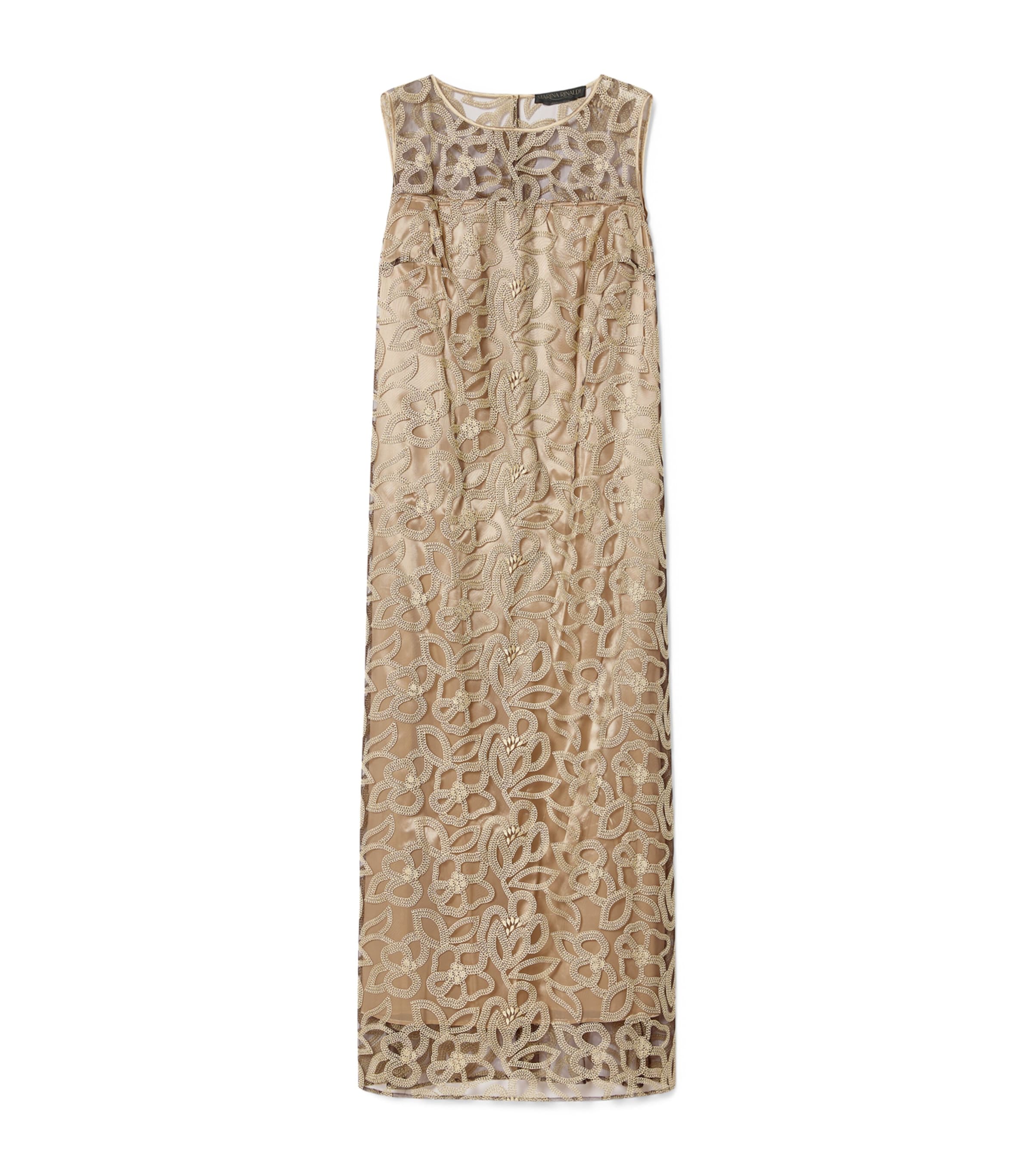 Marina Rinaldi Womens Embroidered Tulle Maxi Dress Black Image 1