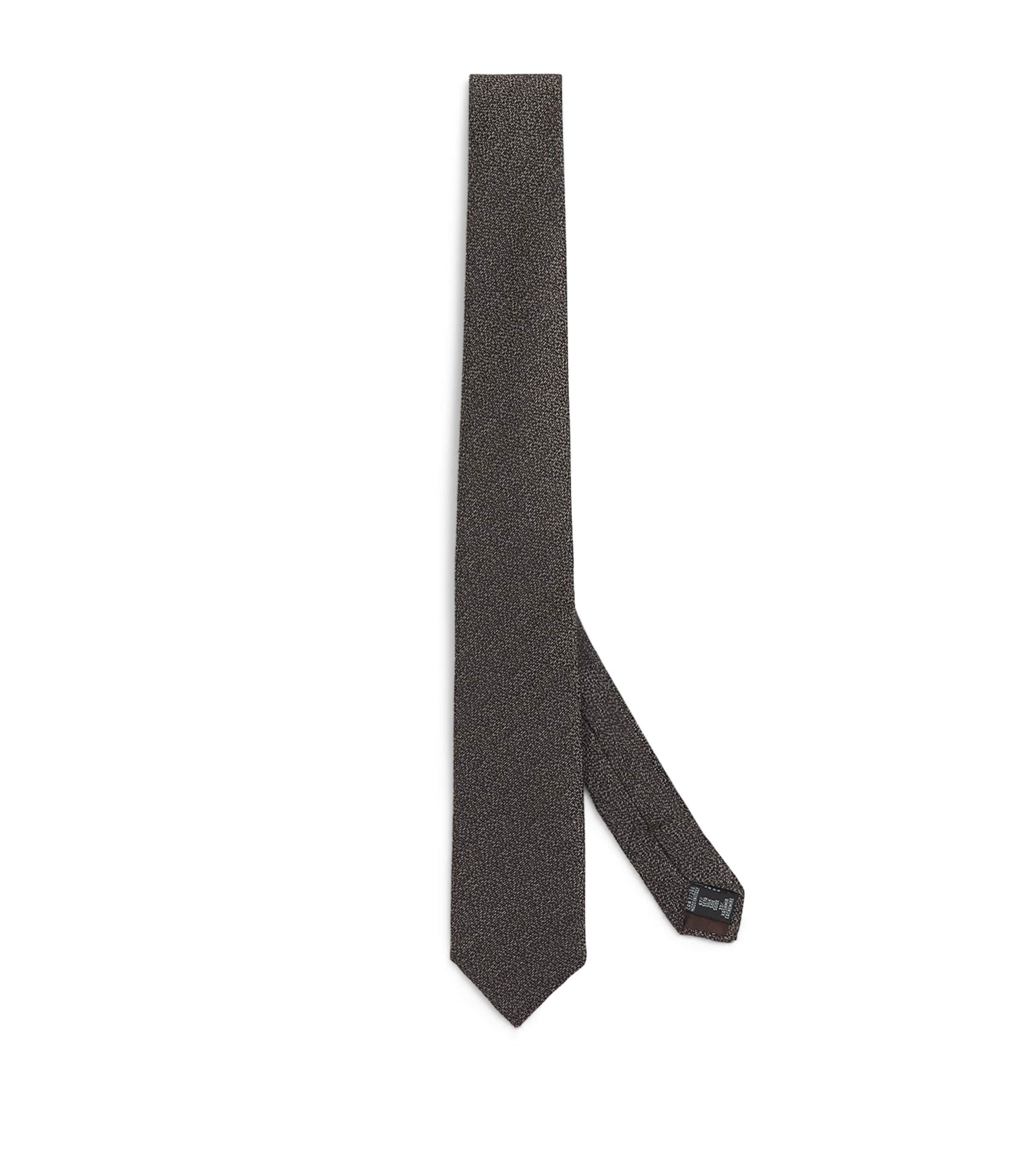Giorgio Armani Silk-cashmere Tie In Burgundy