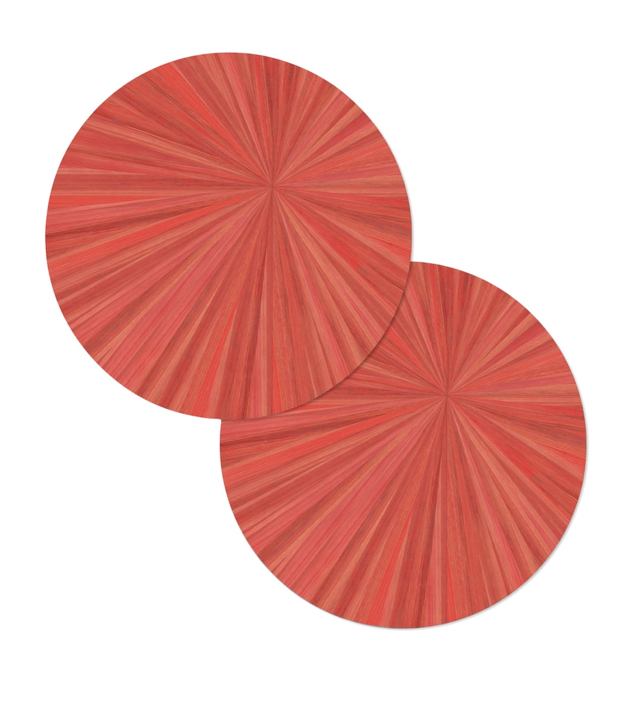 Set of 2 Soleil Round Placemats CORAL Image 1