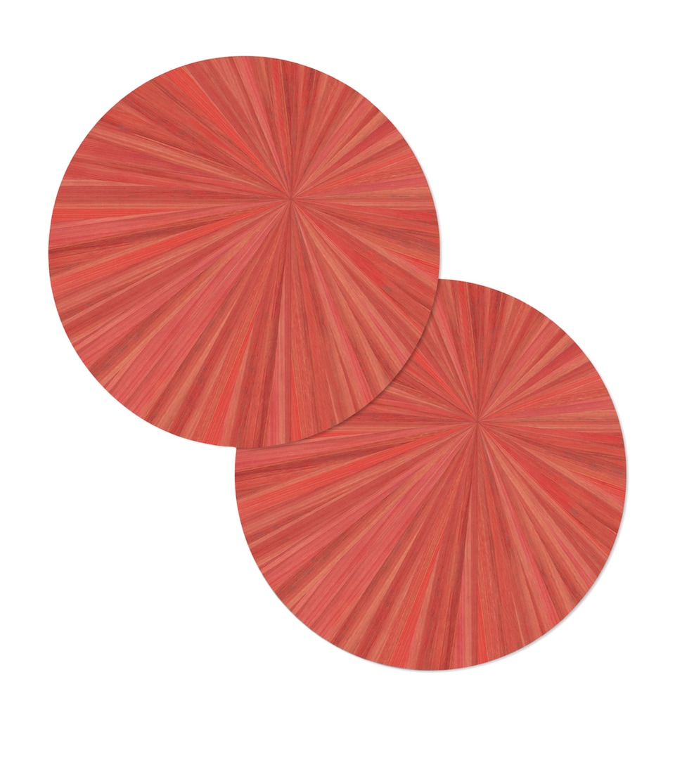 Hestia Set of 2 Soleil Round Placemats Coral