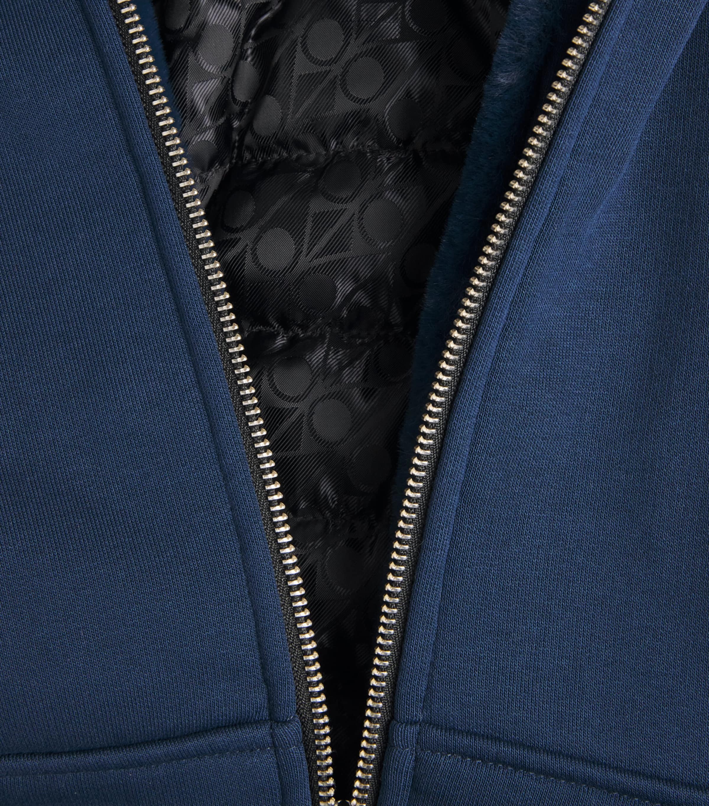 Moose Knuckles Mens Padded Bunny Zip-Up Hoodie Nightfall Image 6