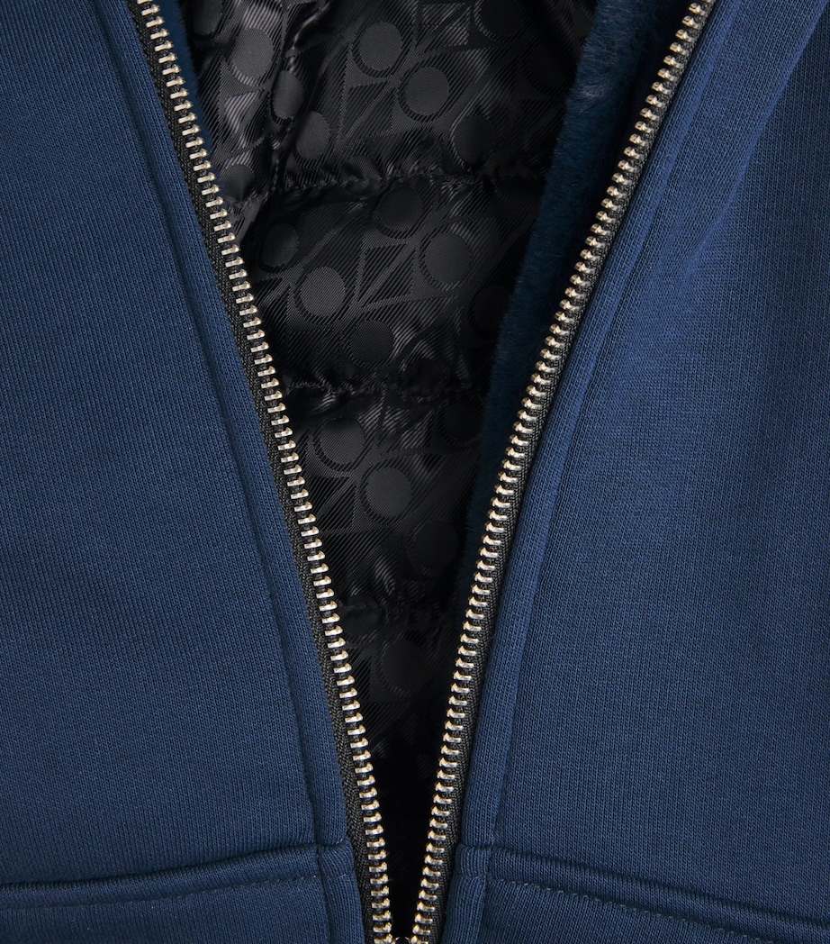 Moose Knuckles Mens Padded Bunny Zip-Up Hoodie Nightfall Image 6