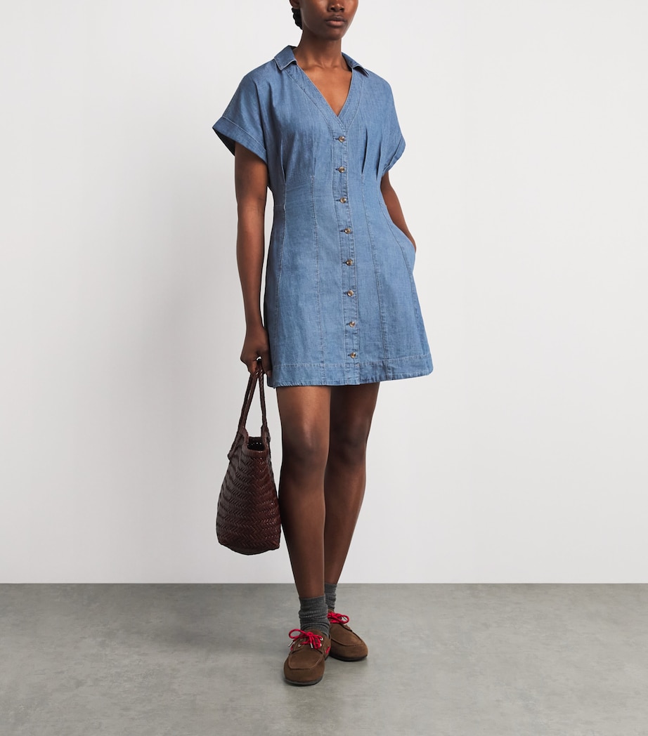 PAIGE Womens Chambray Lana Mini Dress Azusa Image 2