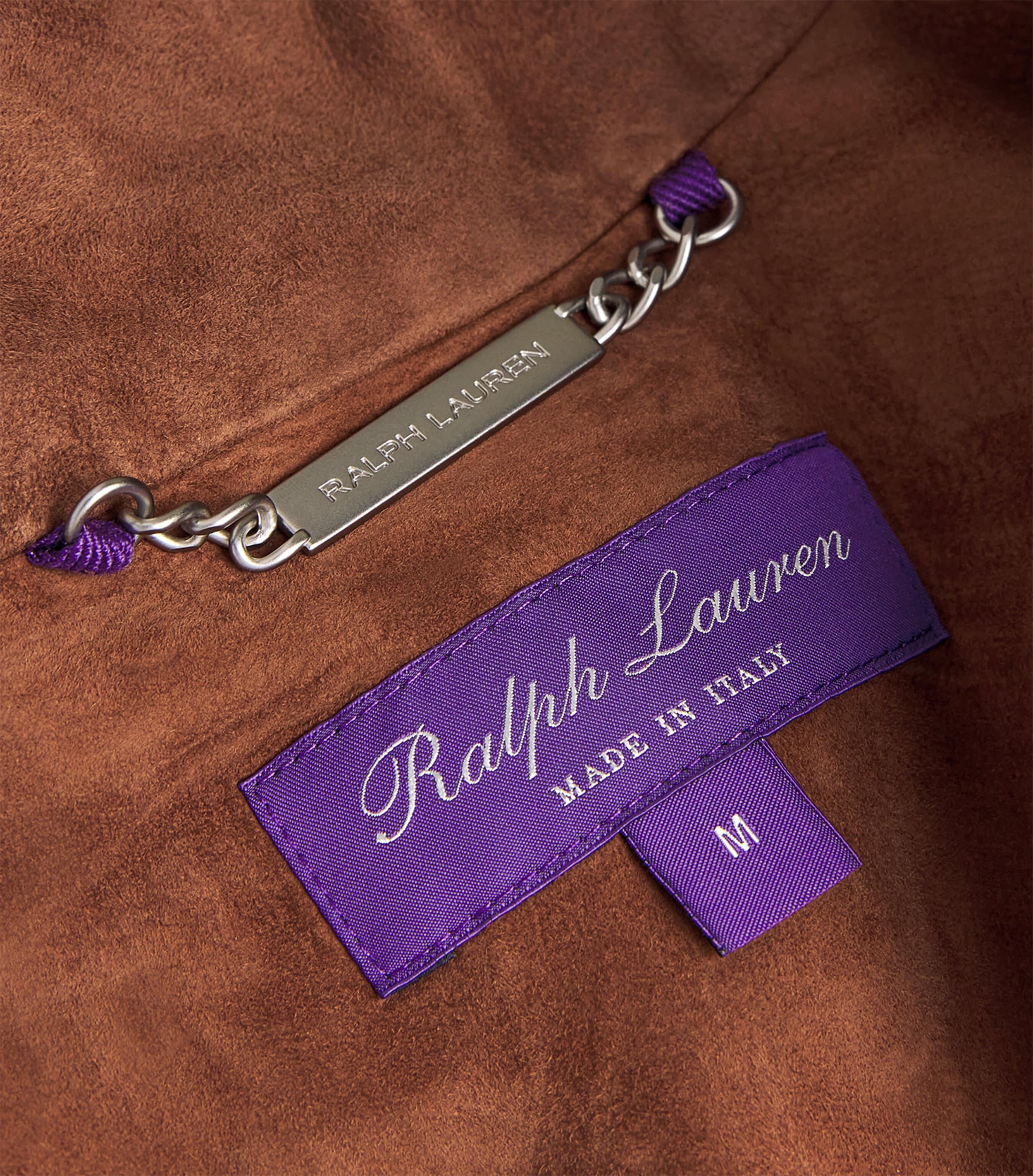 Ralph Lauren Purple Label Mens Suede Hoffman Padded Gilet Chestnut Brown Image 5