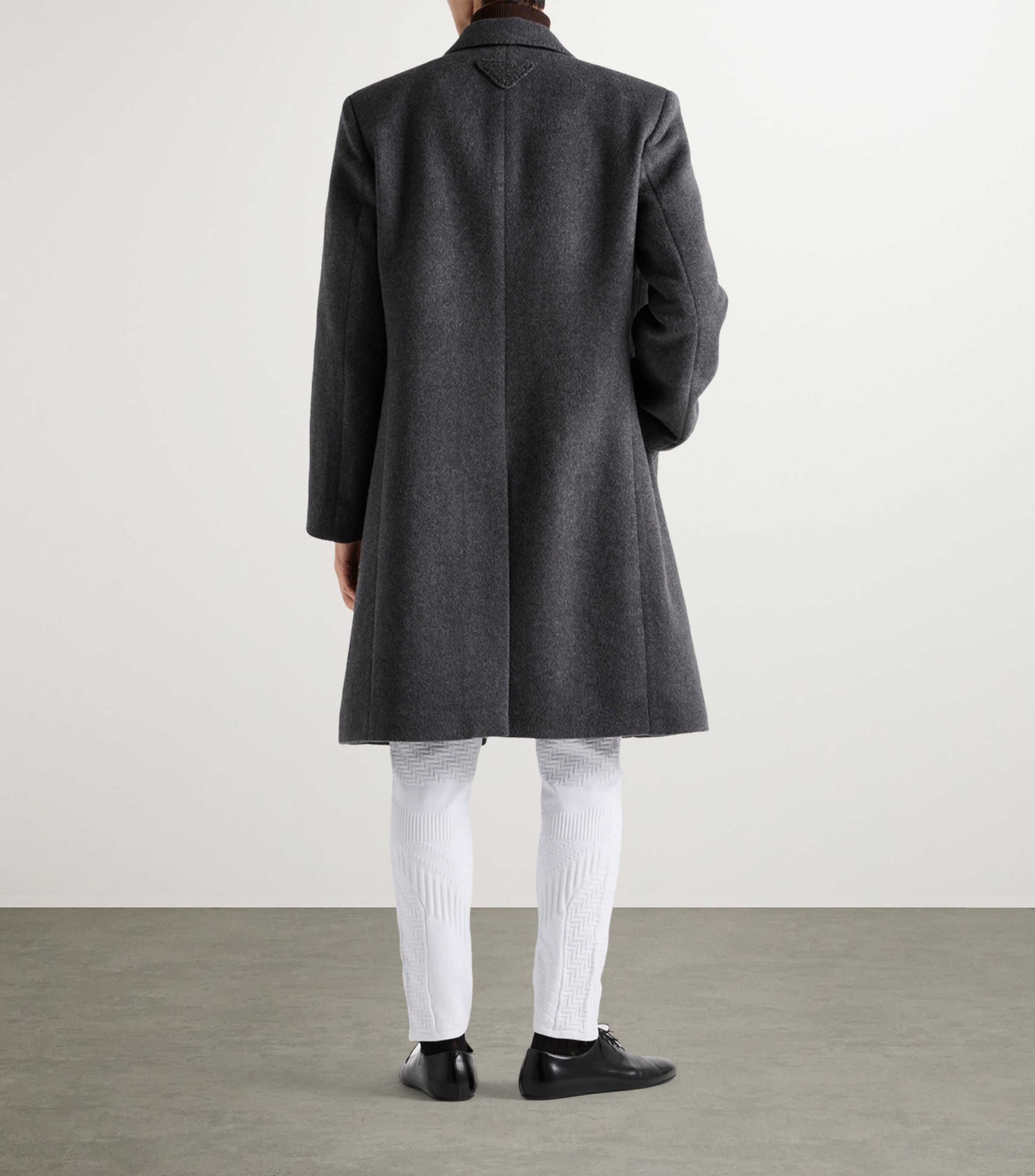 Wool Single-Breasted Coat F0480 Image 4