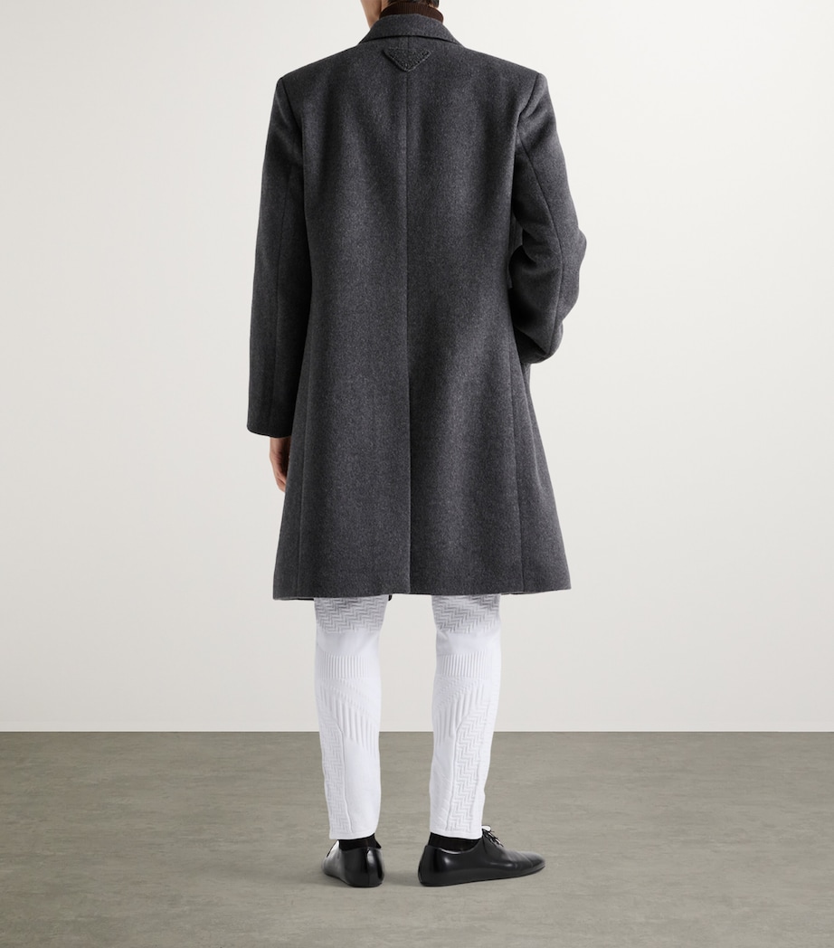 Wool Single-Breasted Coat F0480 Image 4