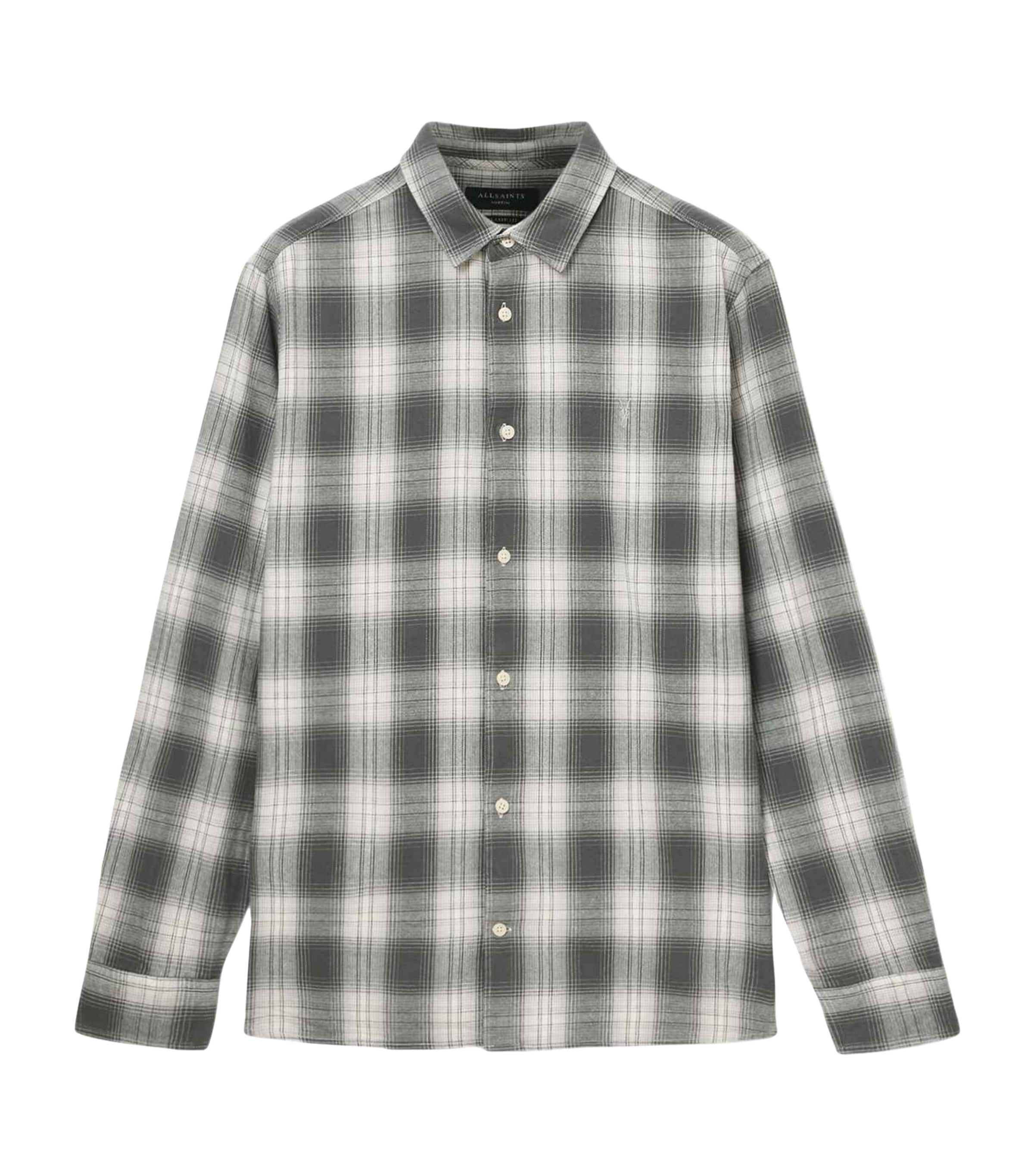 AllSaints Mens Organic Cotton Kelby Shirt Clouded Grey Image 1