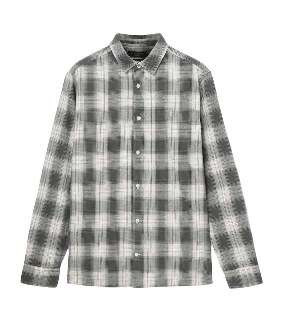 AllSaints Mens Organic Cotton Kelby Shirt Clouded Grey Image 1