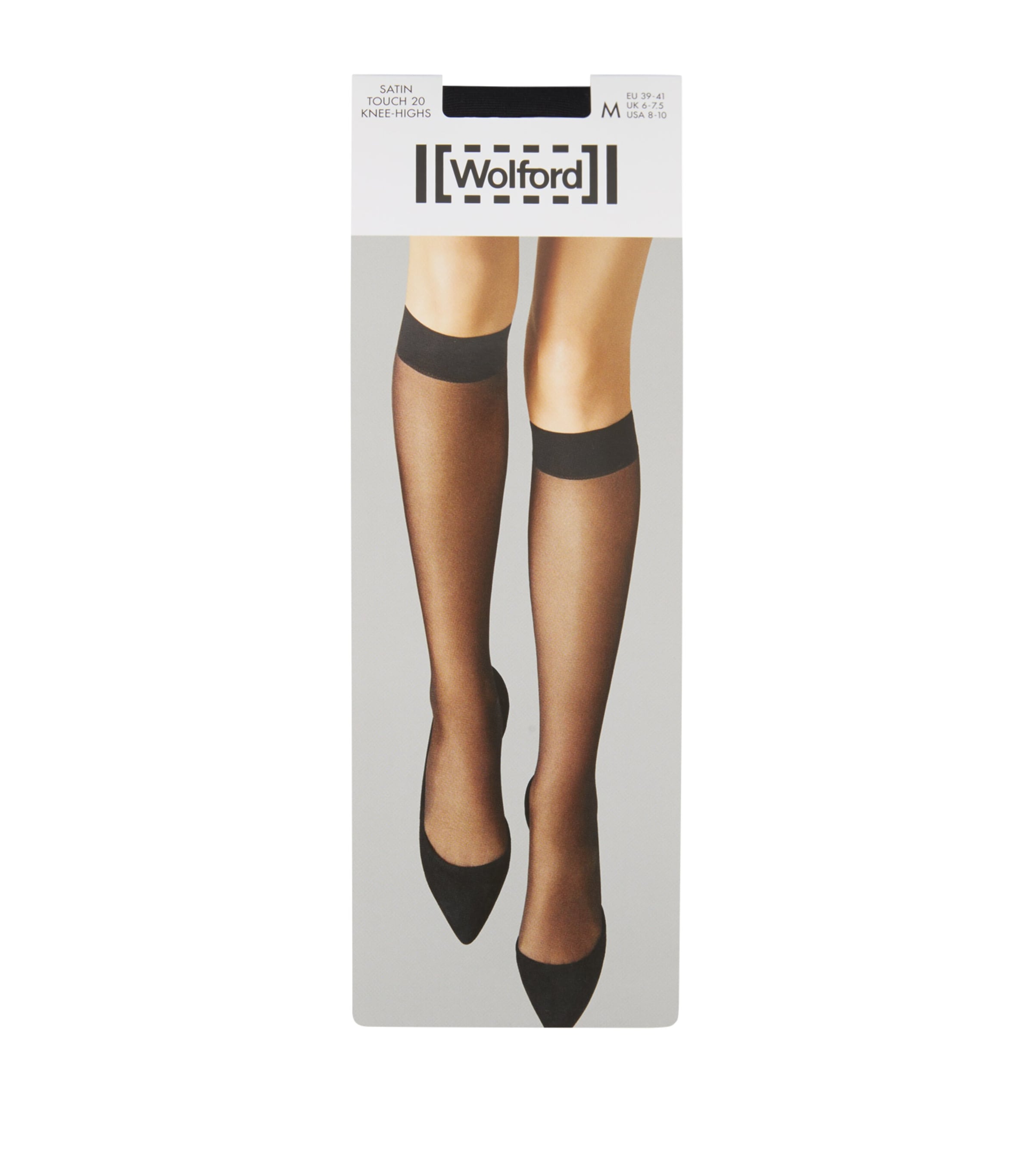 Wolford Satin Touch 20 Knee-high Stockings In Black
