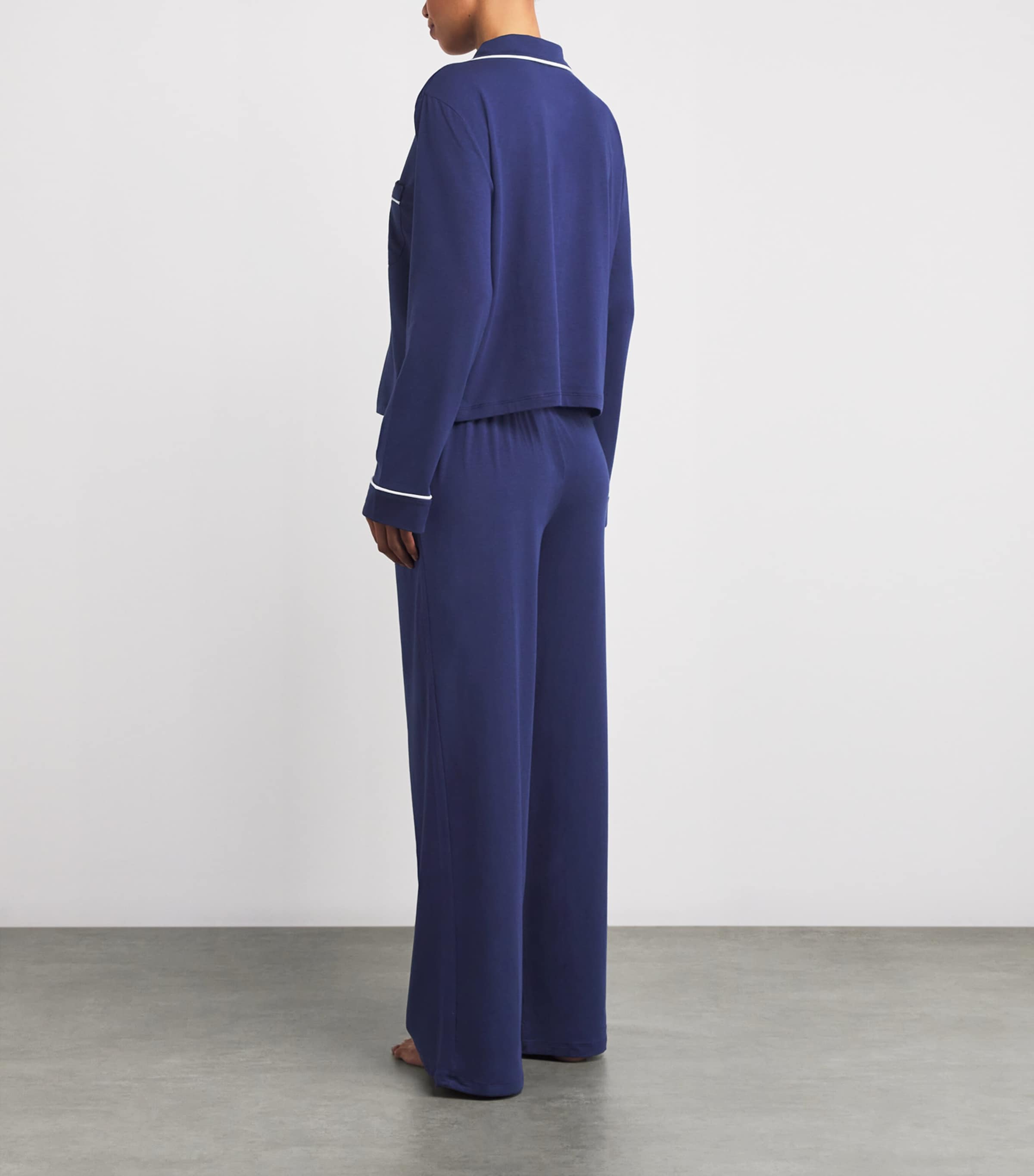 Cotton-Blend Jersey Pyjama Set NAVY Image 3