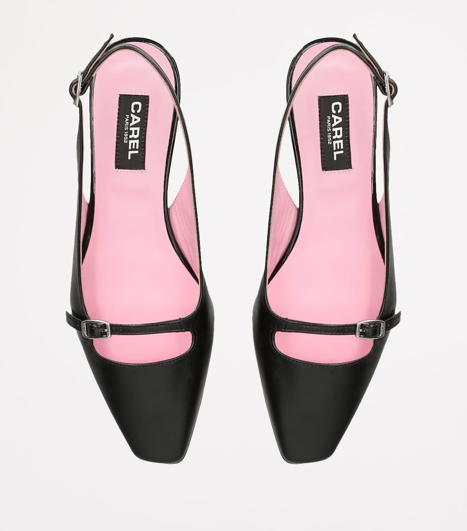 Carel Leather Ninon Slingback Ballet Flats Black Image 4