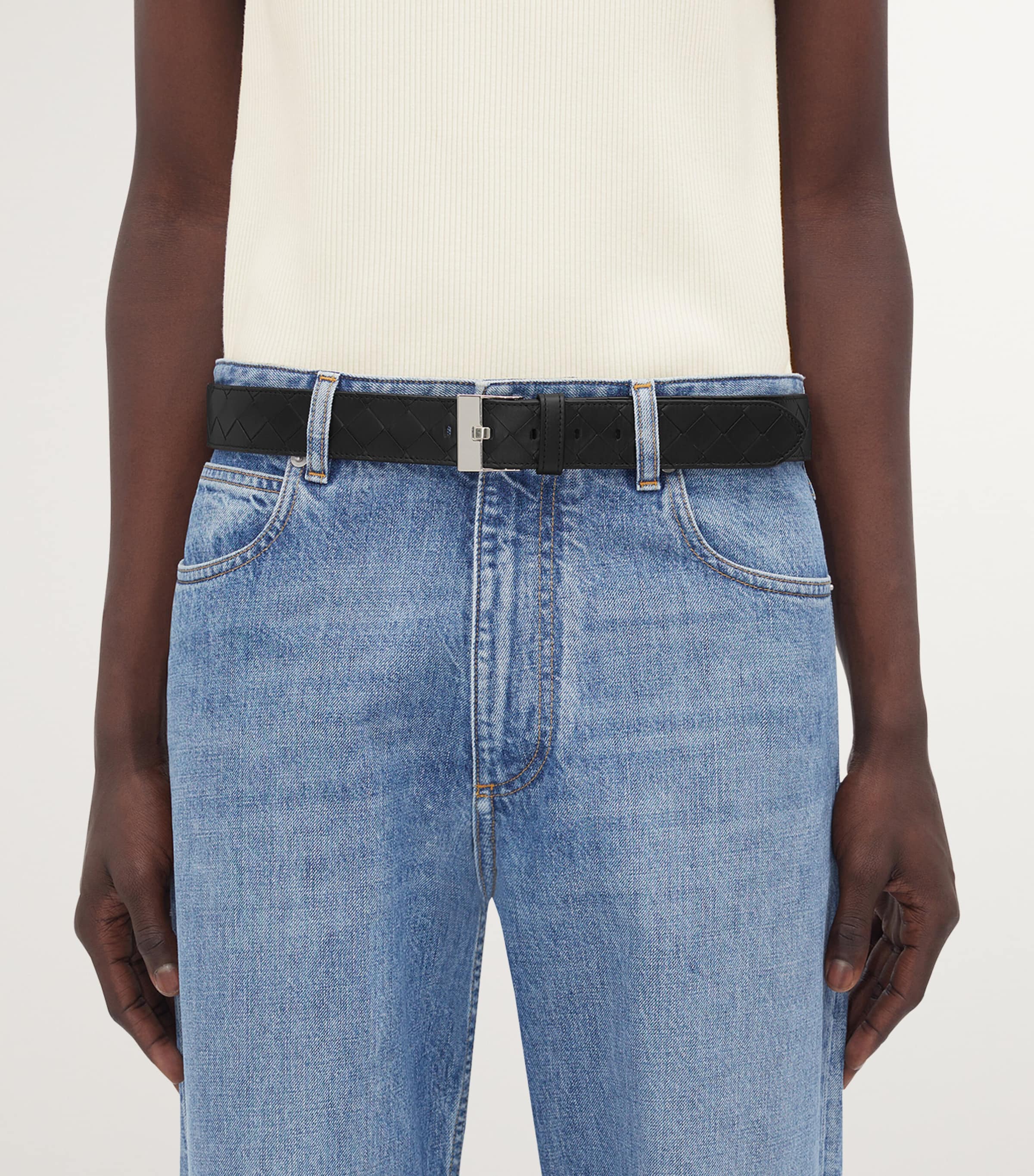 Leather Intrecciato Watch Buckle Belt 8803 Image 2