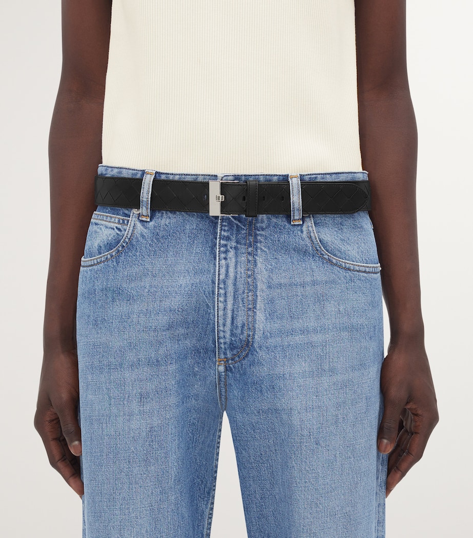 Leather Intrecciato Watch Buckle Belt 8803 Image 2