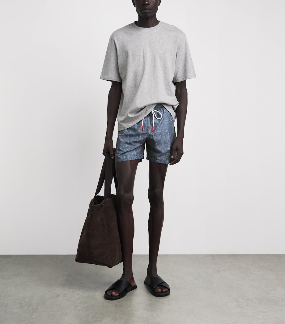 Isaia Mens Printed Swim Shorts Image 2