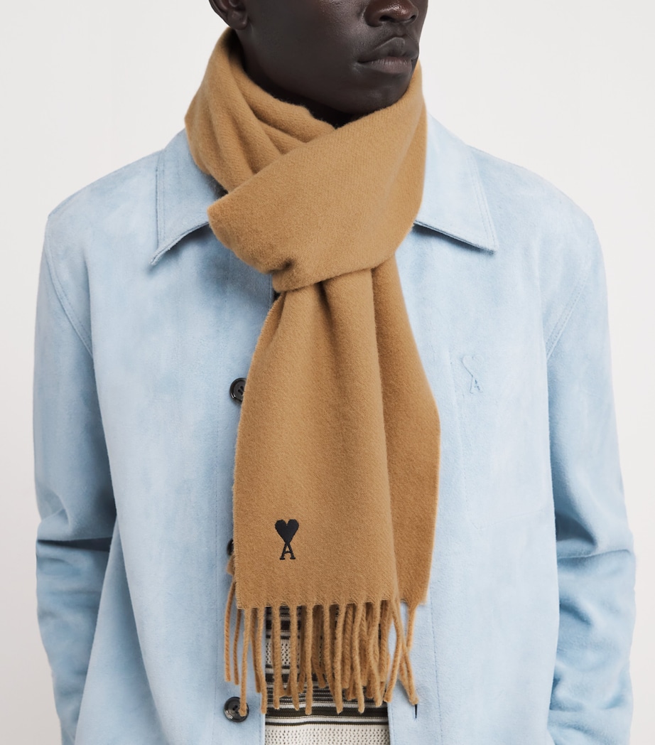 Wool Ami de Coeur Scarf 280 - CAMEL Image 3