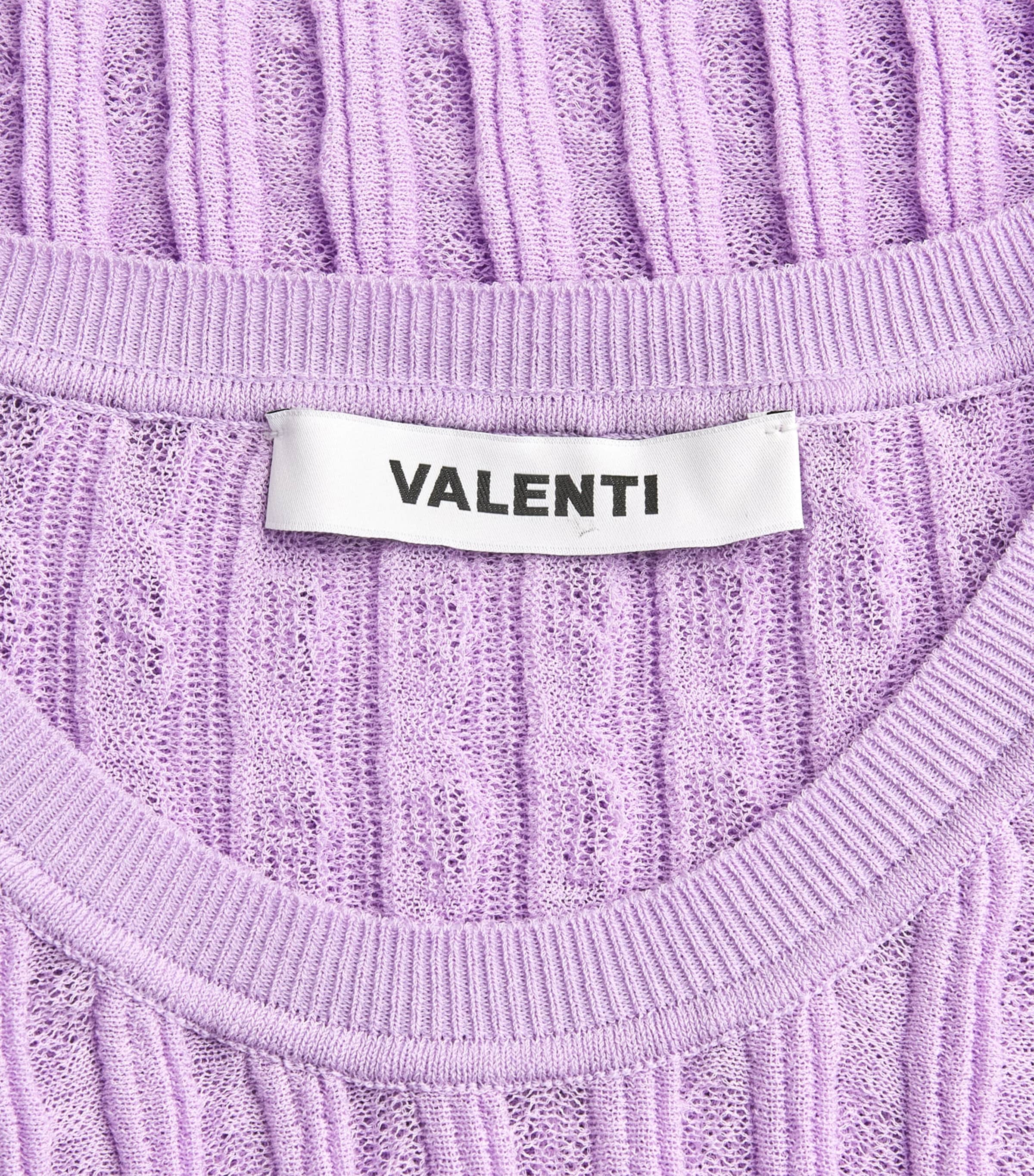VALENTI Womens Organic Cotton-Blend Knit Ibiza T-Shirt Lilac Image 6