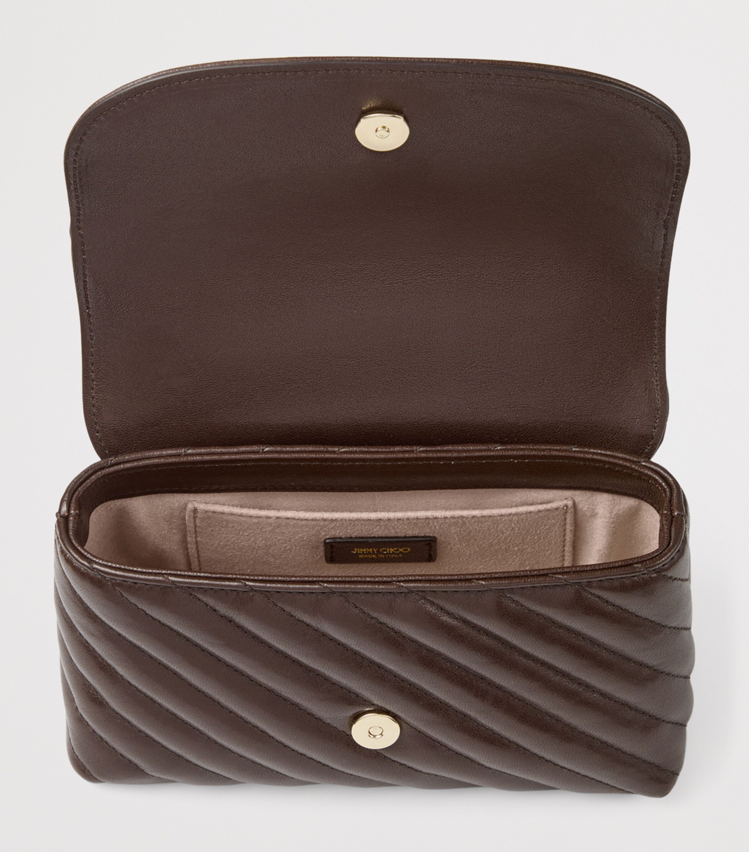 Jimmy Choo Leather Curve Cross-Body Bag Chocolate/shiny Gold Image 4