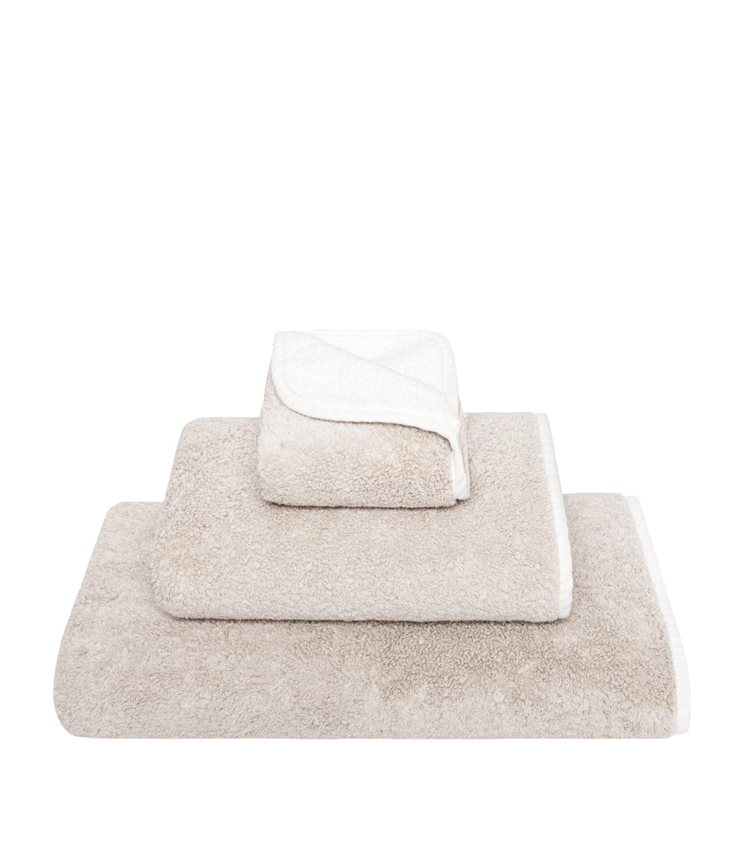 GRACCIOZA Bicolore Hand Towel (50cm x 100cm) Fog/snow Image 1