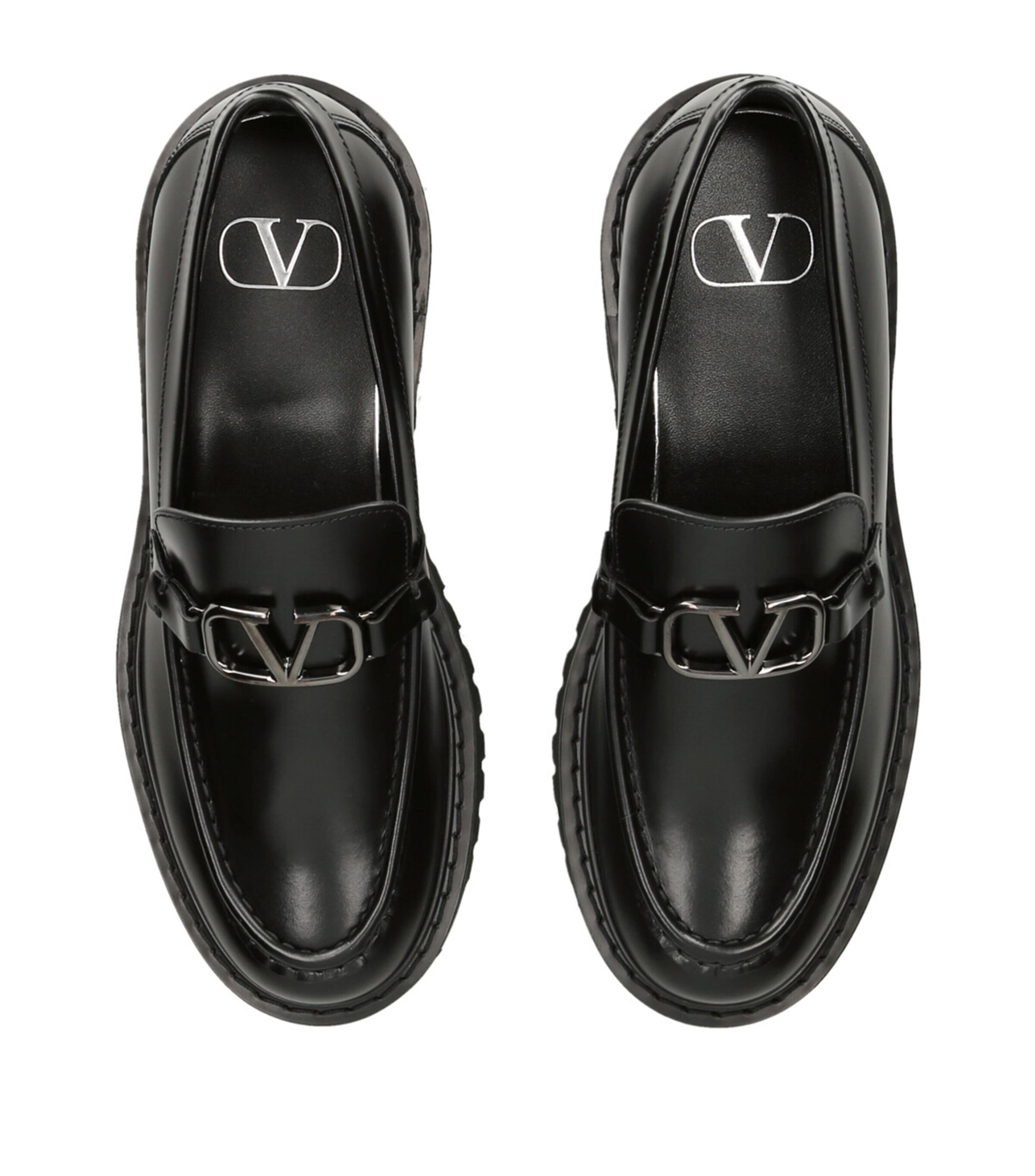 Valentino Garavani Leather VLogo Signature Loafers Blk/other Image 4