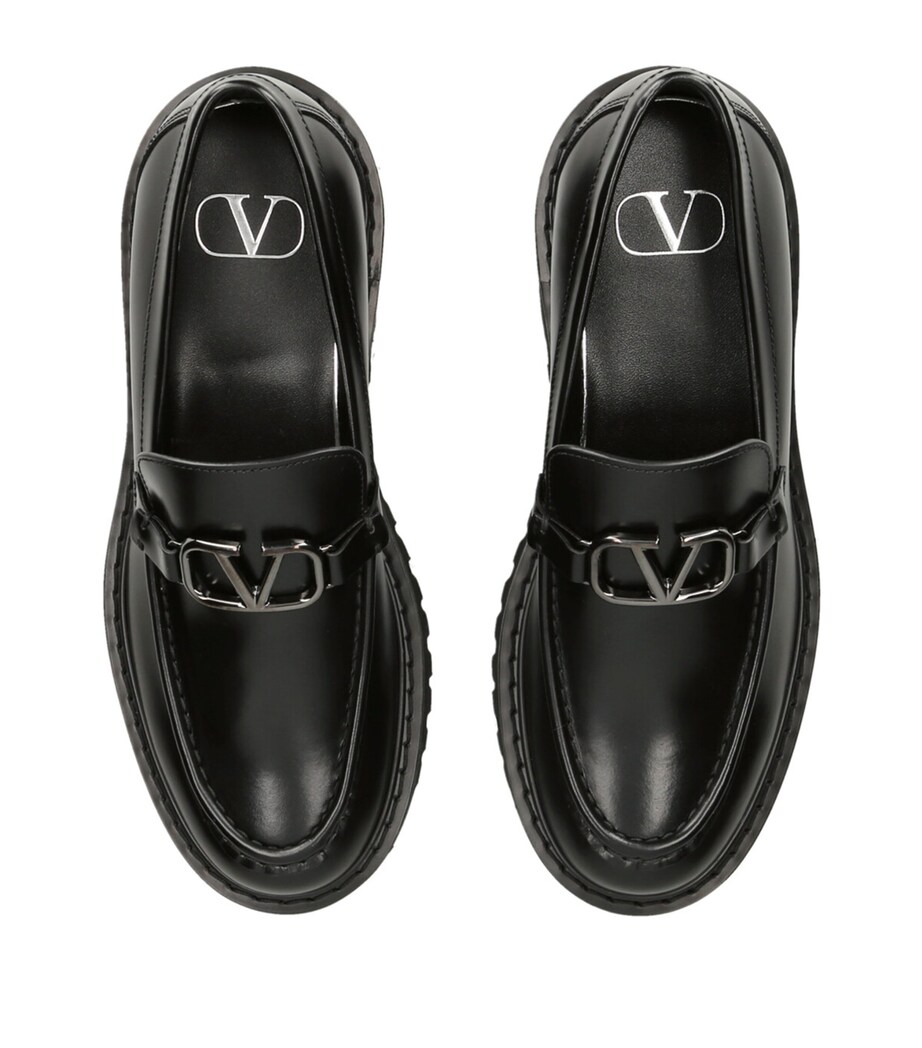Valentino Garavani Leather VLogo Signature Loafers Blk/other Image 4
