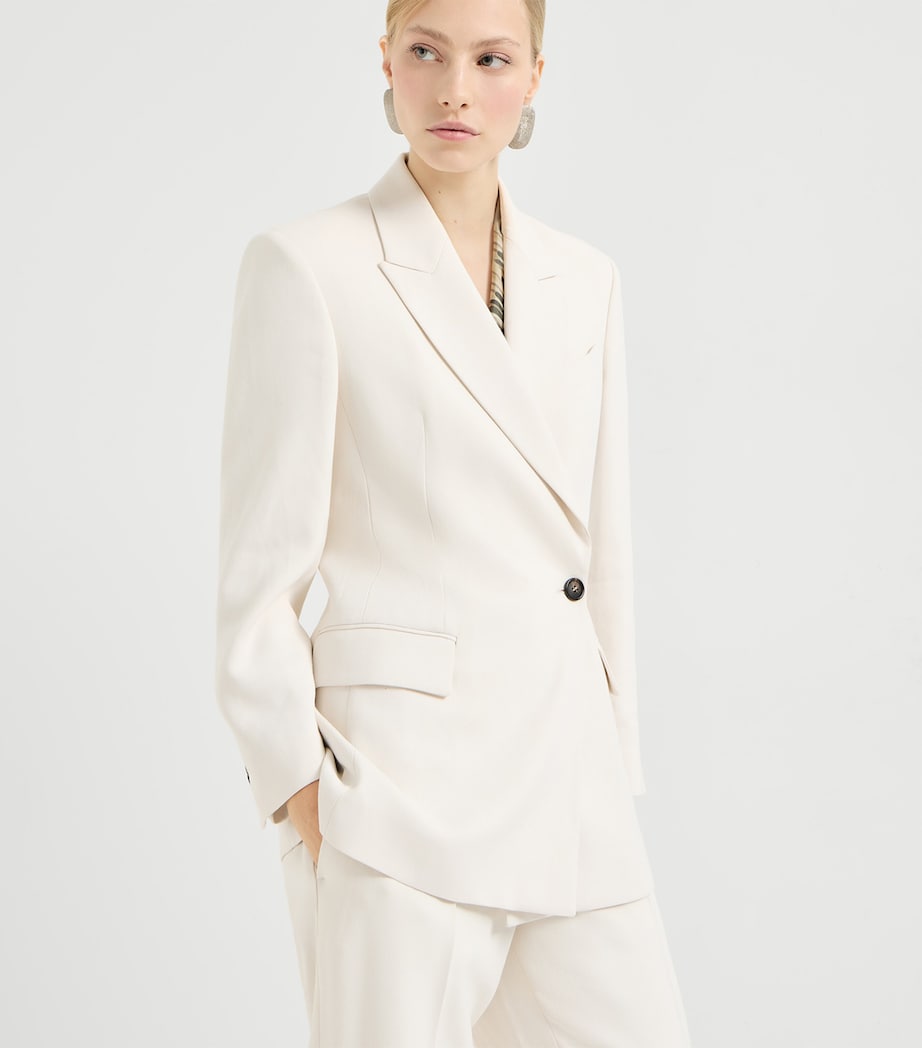 Brunello Cucinelli Womens Comfort Viscose Couture Twill Blazer Image 3