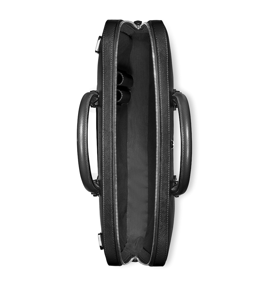 Leather Sartorial Thin Document Case BLACK Image 4