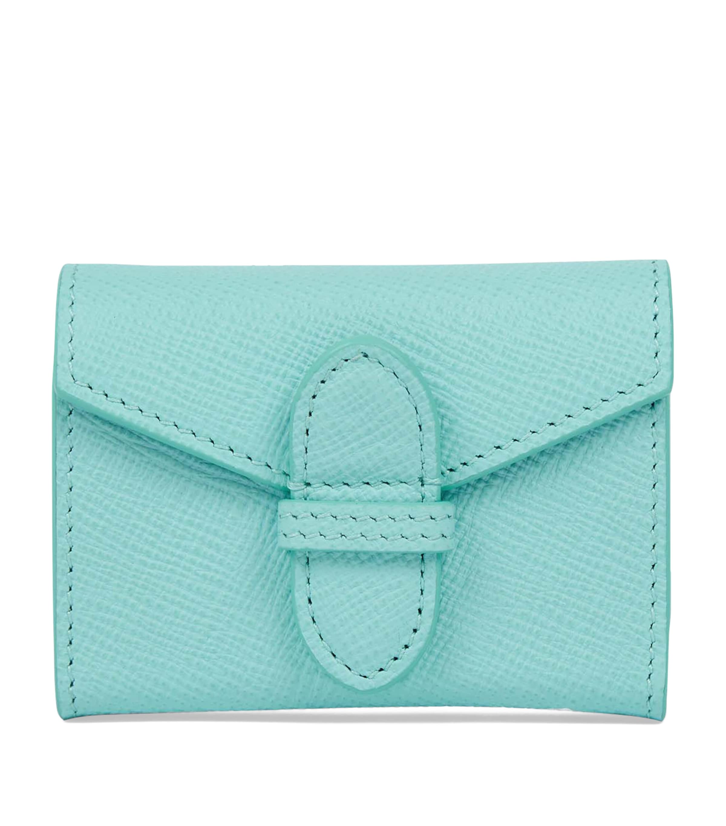 Leather Single Playing Card Case BRIGHT AQUA Image 1