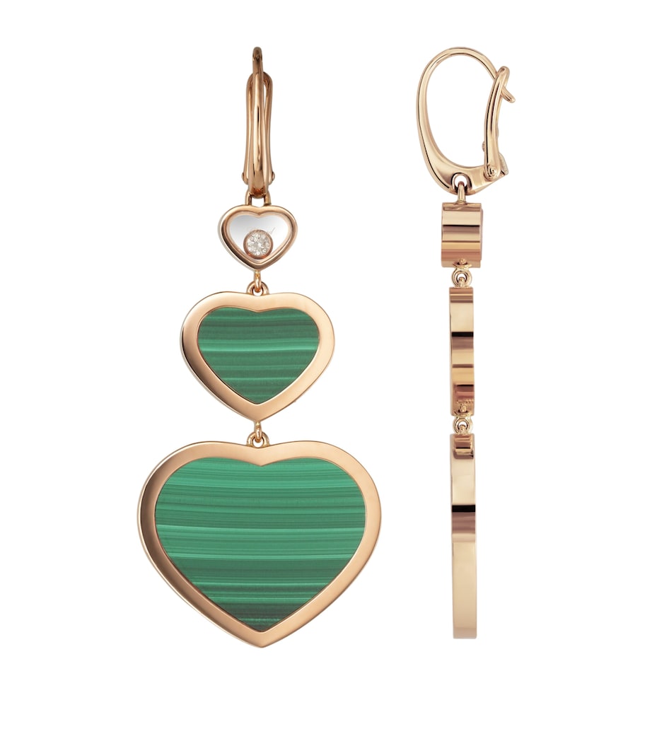 Rose Gold and Diamond Happy Hearts Drop Earrings 18K ROSE GOLD Image 4