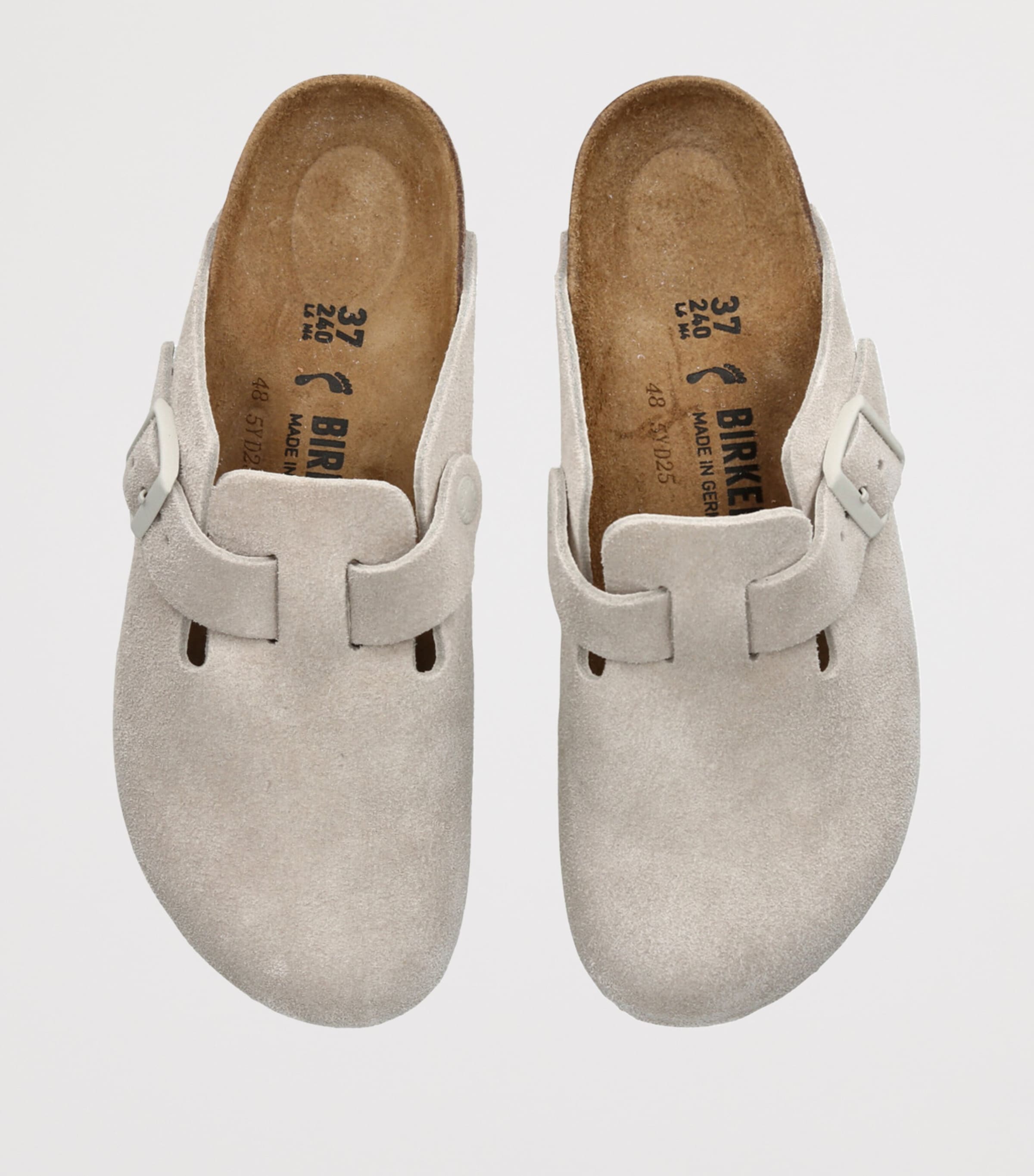 Birkenstock Suede Boston Clogs Winter Wht Image 4