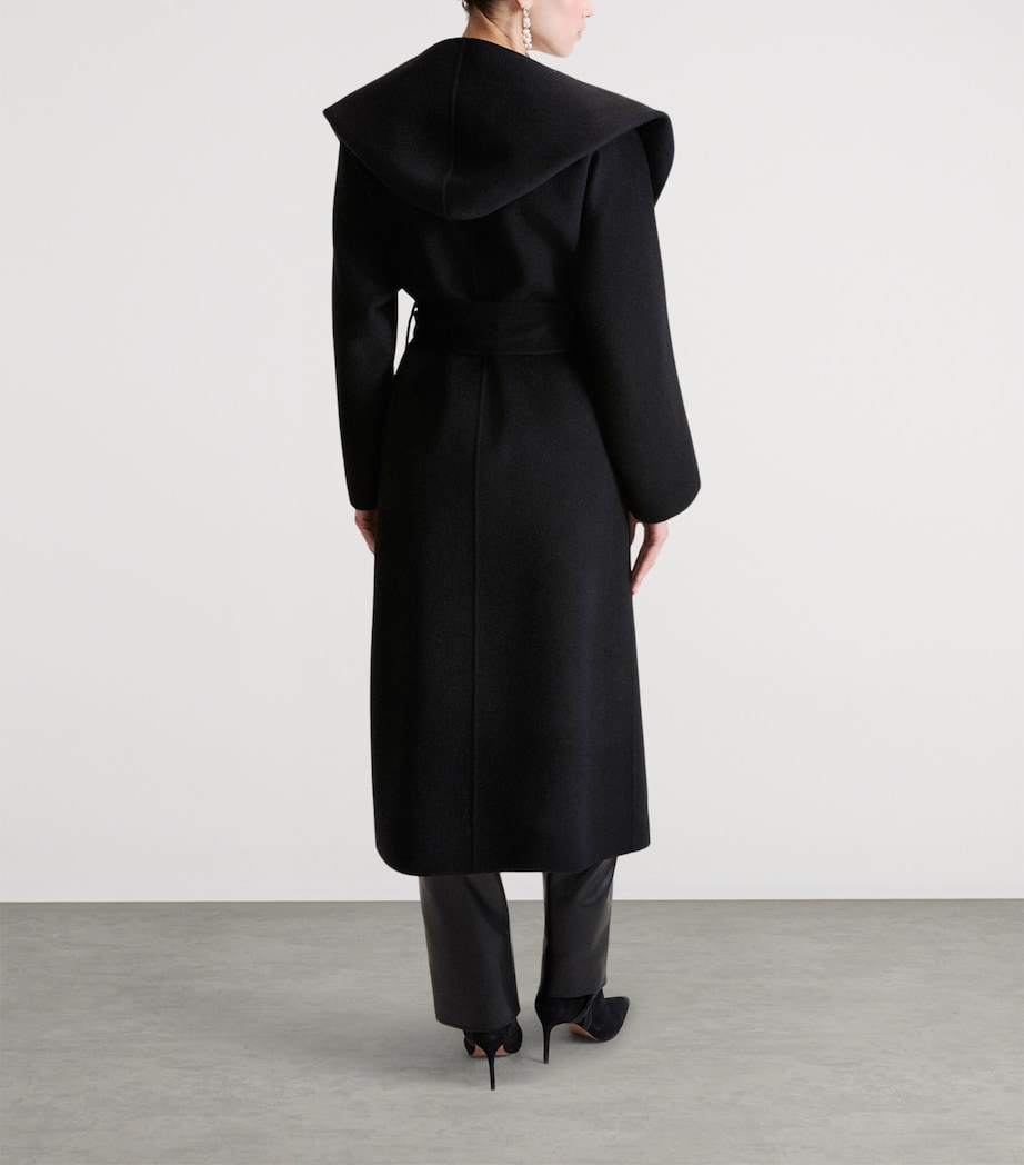 Marella Womens Virgin Wool Wrap Coat Black Image 3