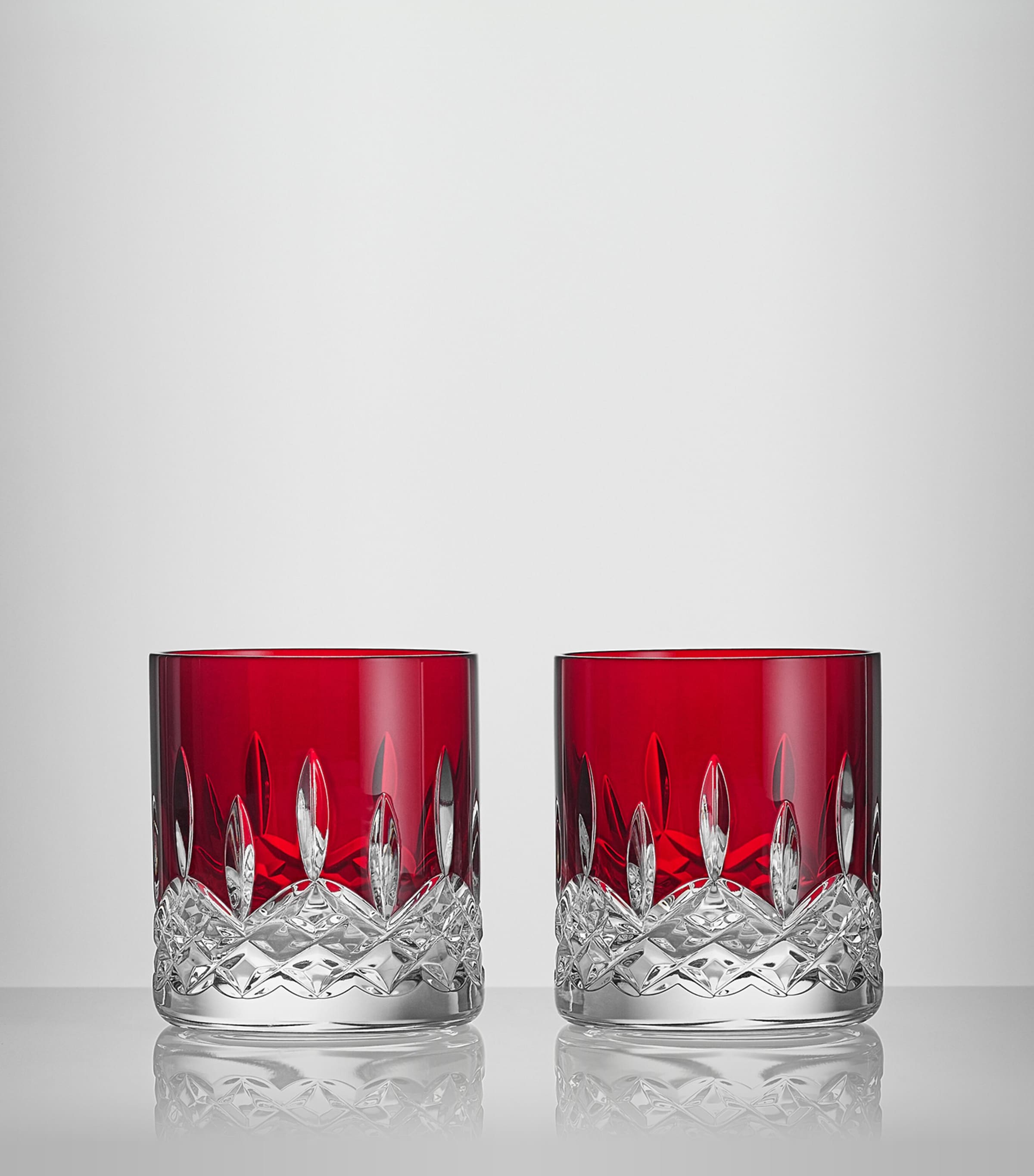 Set of 2 Crystal Lismore Straight Tumblers (180ml) RED Image 3