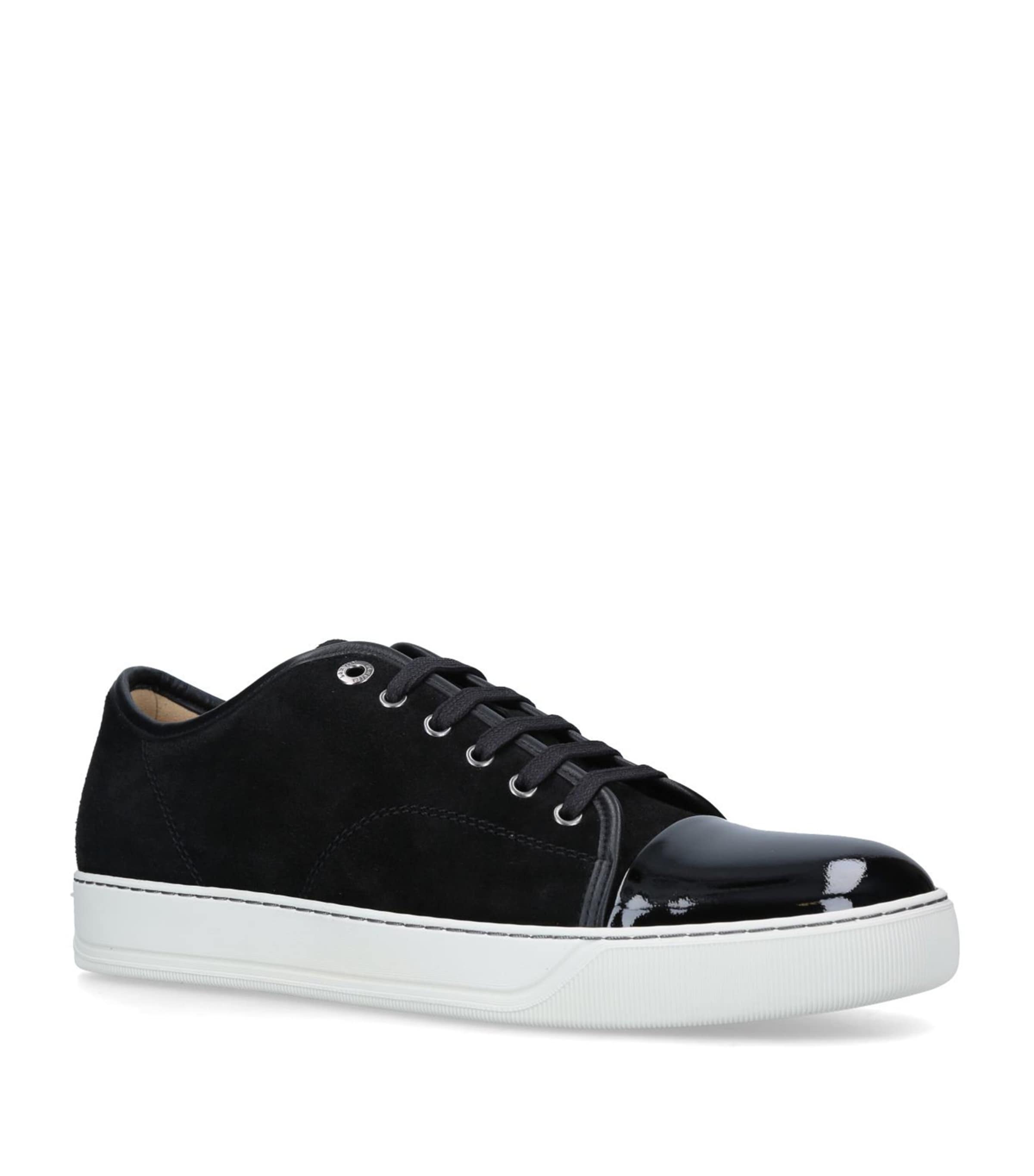 Shop Lanvin Leather Cap-toe Sneakers