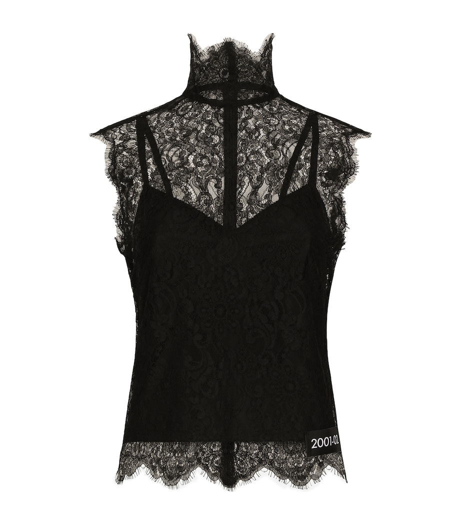 Lace Sleeveless Blouse N0000-BLACK Image 1