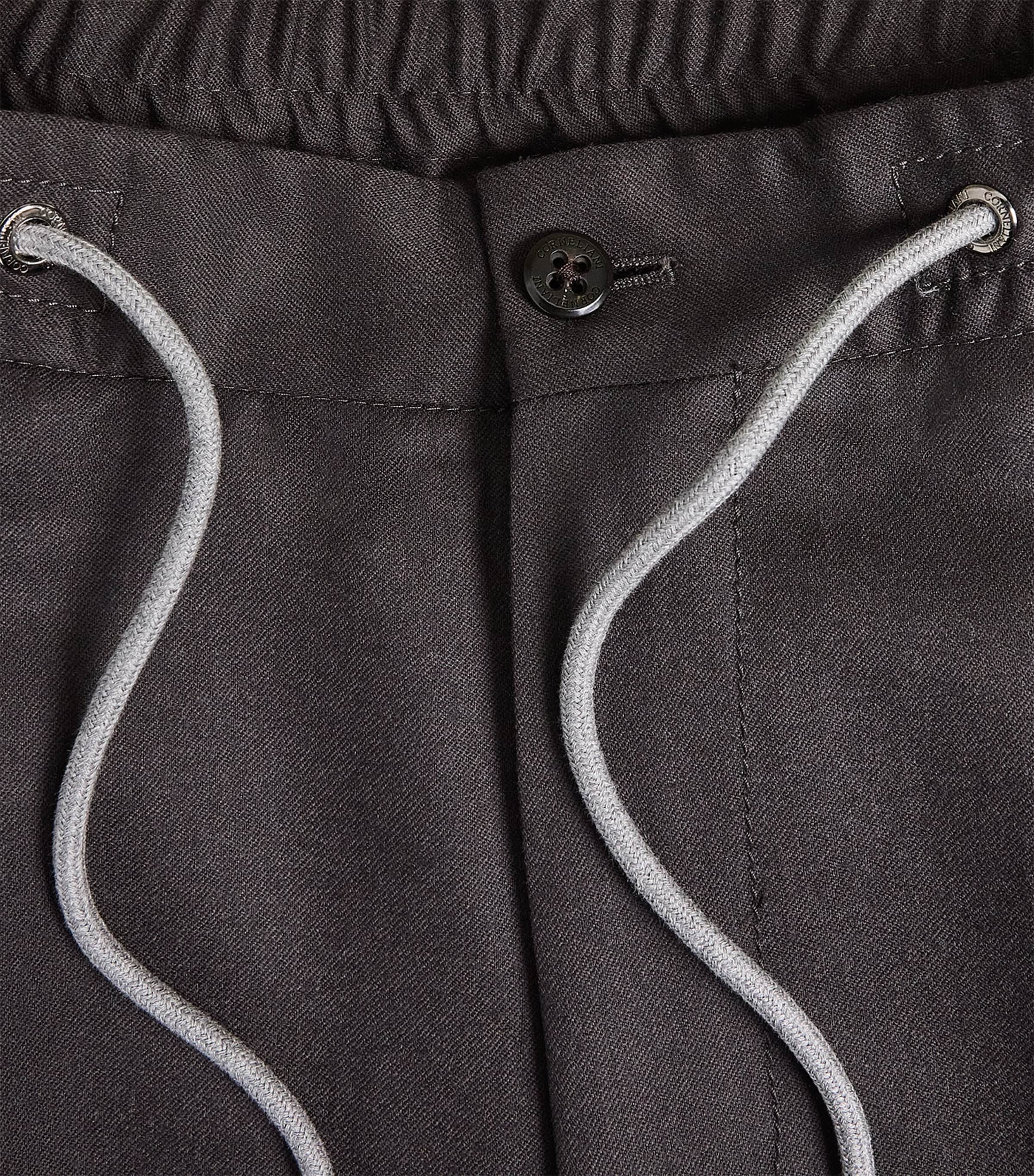 Corneliani Mens Virgin Wool Drawstring Trousers Dark Brown Image 6
