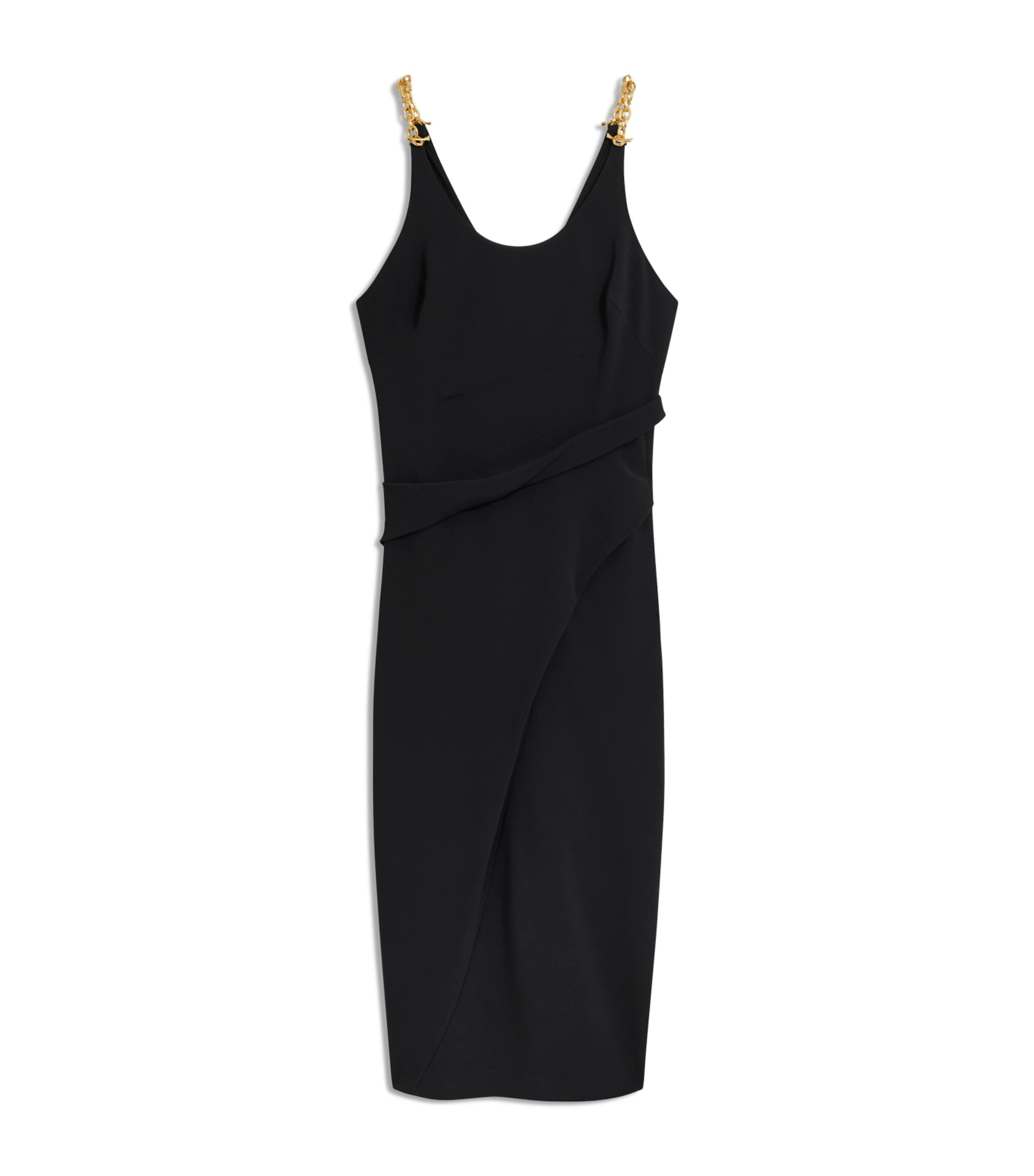 Jersey Twisted Midi Dress 999BLACK Image 1
