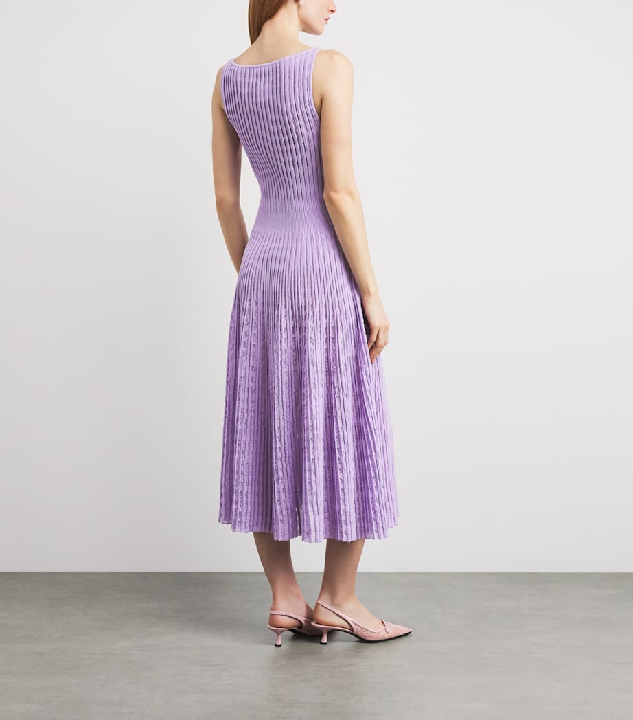 VALENTI Womens Knitted Isabela Midi Dress Lilac Image 4