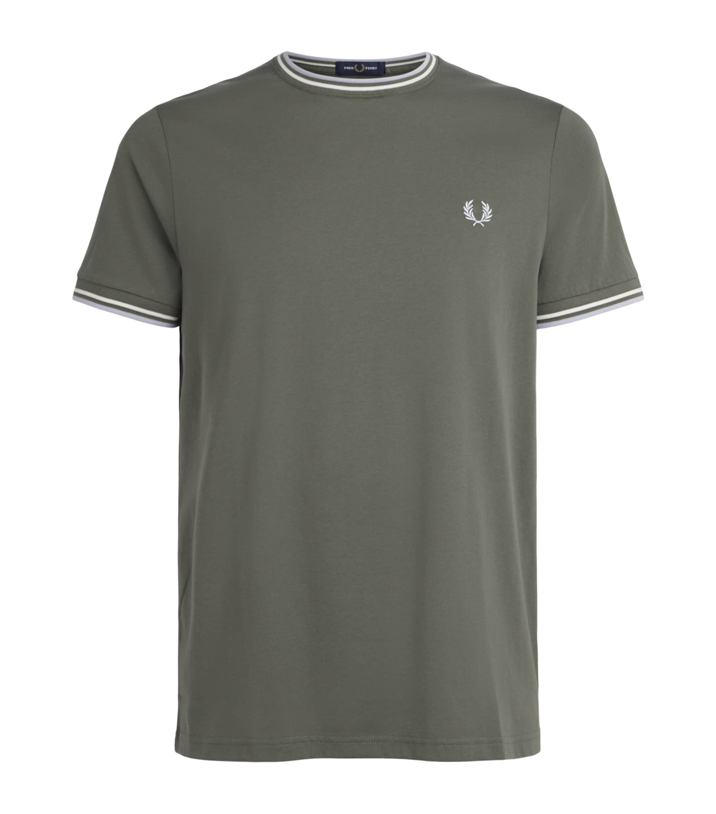 Fred Perry Mens Cotton Twin Tipped T-Shirt Laurel Wreath Gr Image 1