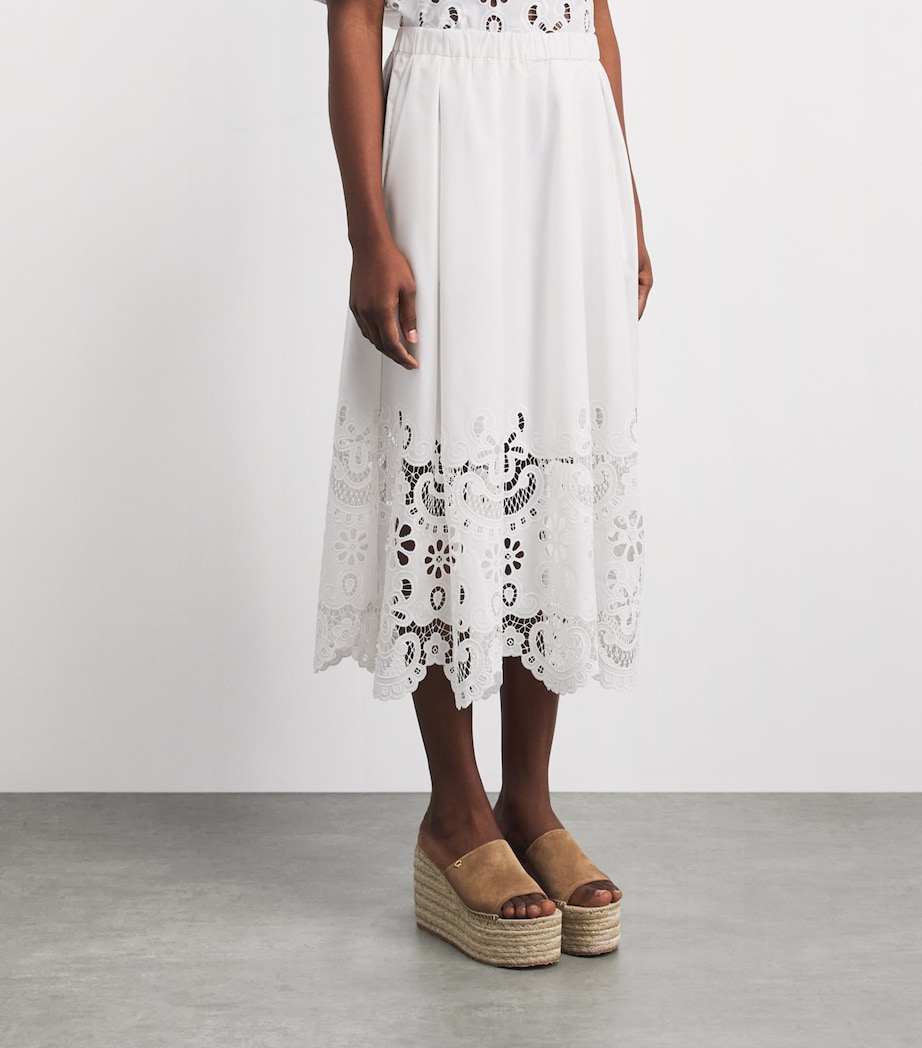 Stylein Womens Embroidered Jorah Midi Skirt White Image 4