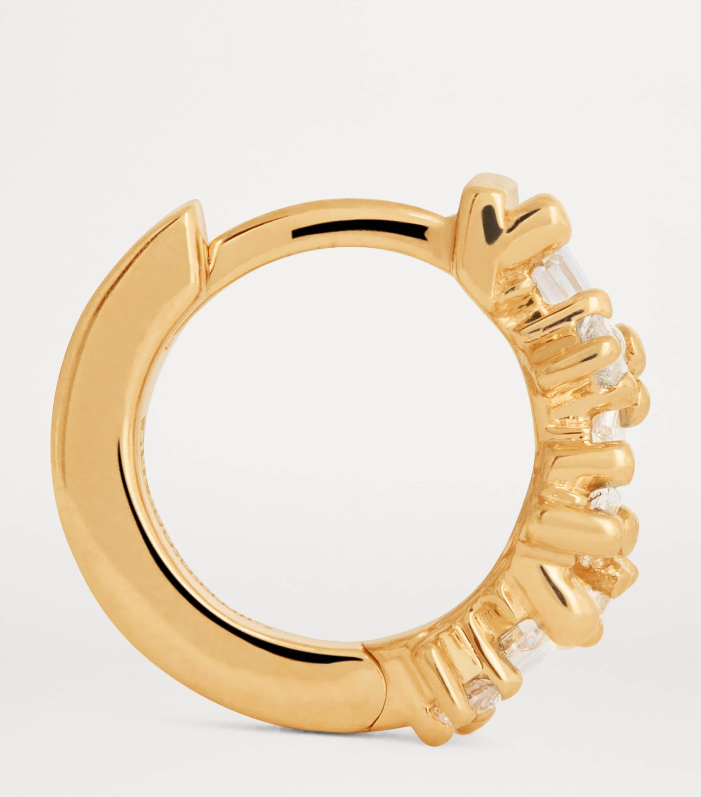 Suzanne Kalan Yellow Gold and Diamond Frenzy Huggie Earrings Yg/wd Image 4