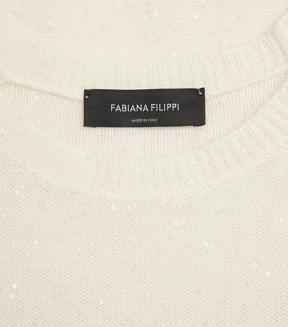 Fabiana Filippi Womens Sequin-Embellished Sweater Bianco Image 6