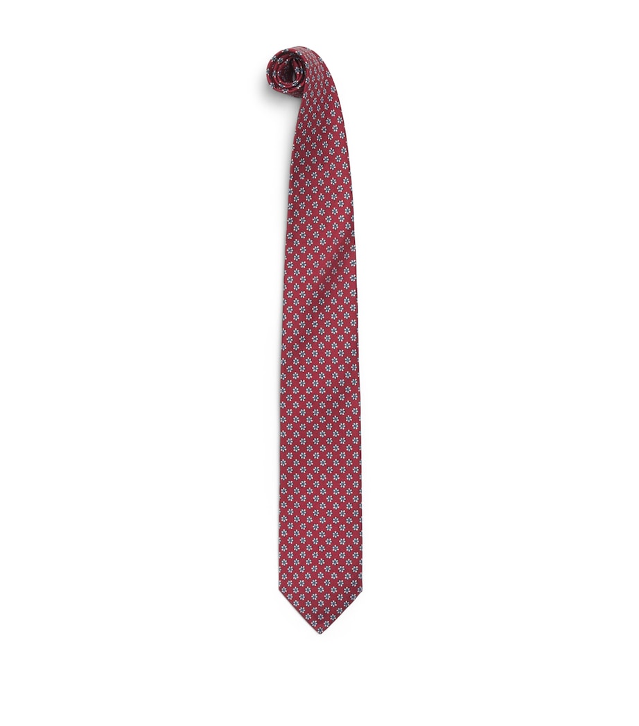 E. Marinella Silk Printed Tie Red Image 1