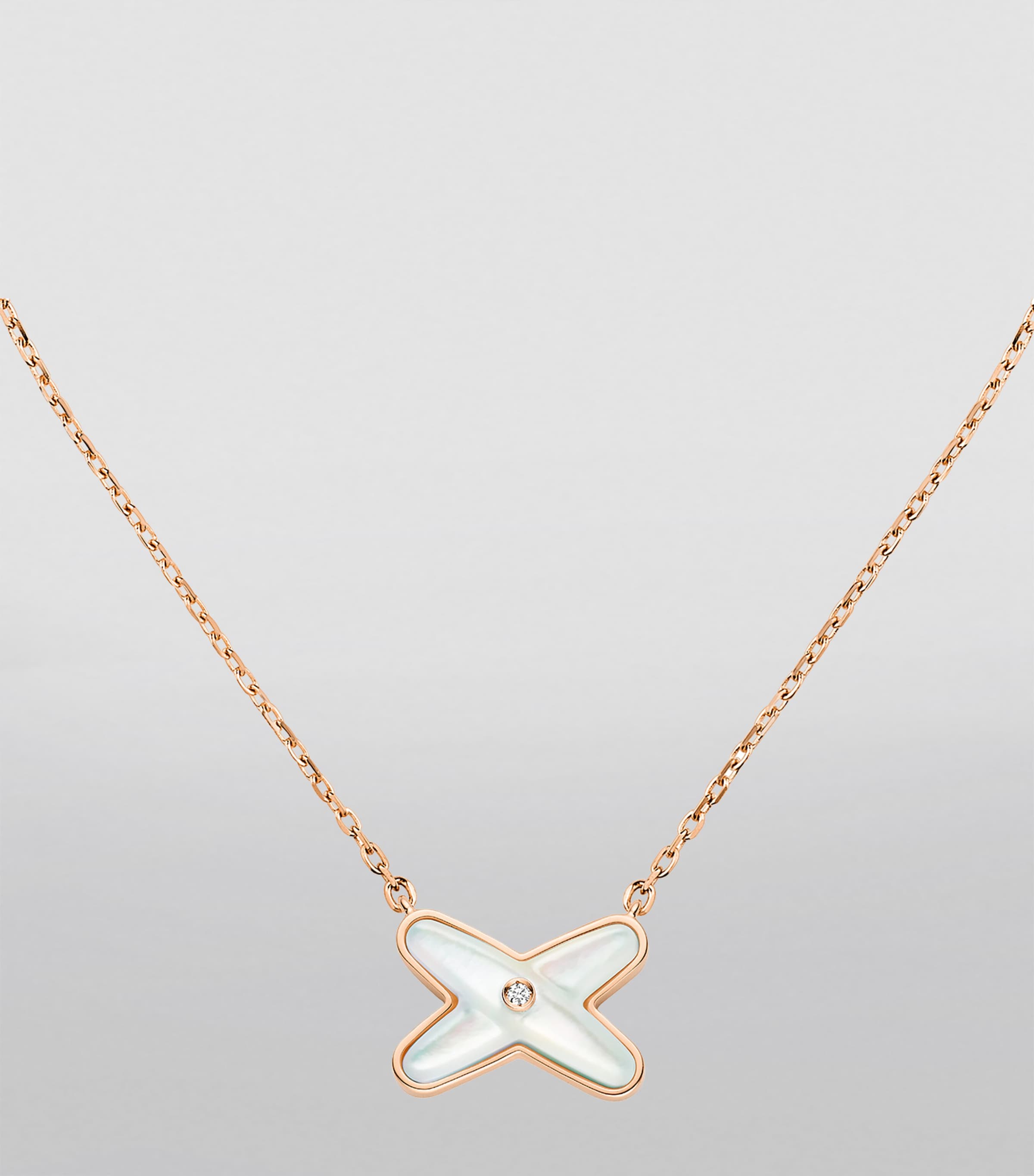 Rose Gold, Diamond and Mother-of-Pearl Jeux de Liens Pendant Necklace PINK GOLD Image 2